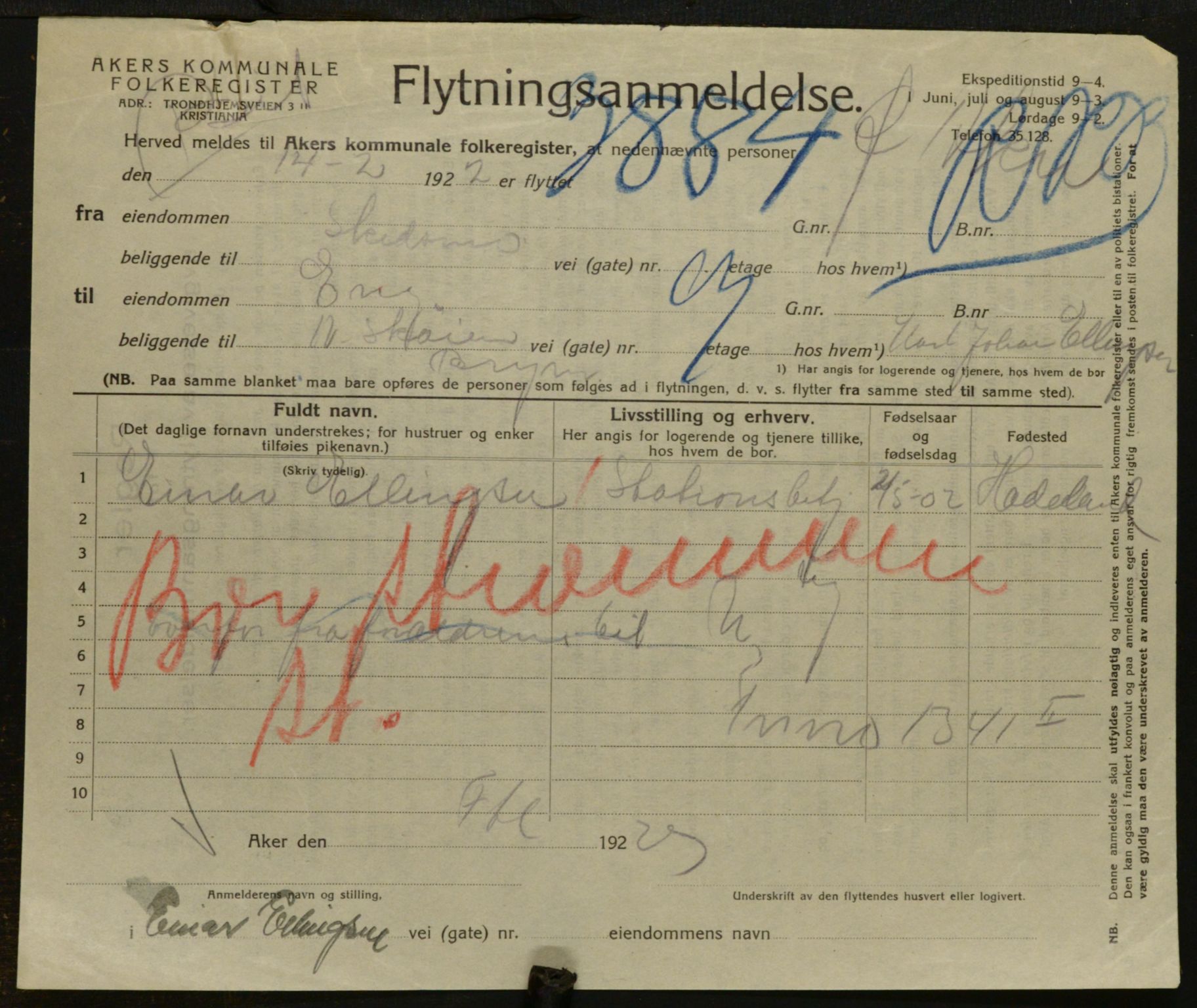 , Municipal Census 1923 for Aker, 1923, p. 30920