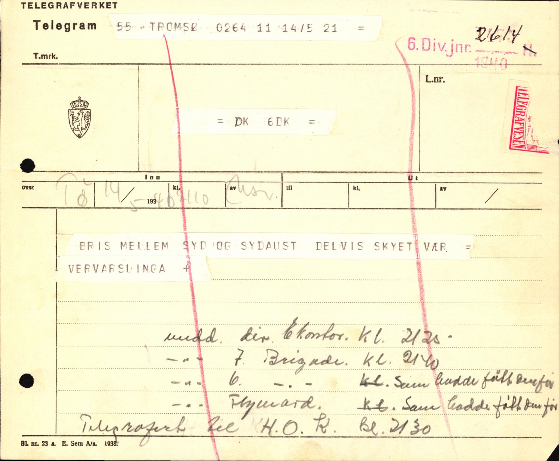 Forsvaret, Forsvarets krigshistoriske avdeling, AV/RA-RAFA-2017/Y/Yb/L0123: II-C-11-600  -  6. Divisjon med avdelinger, 1940, p. 605