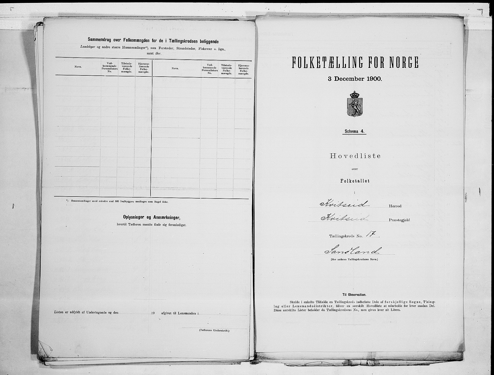 SAKO, 1900 census for Kviteseid, 1900, p. 34