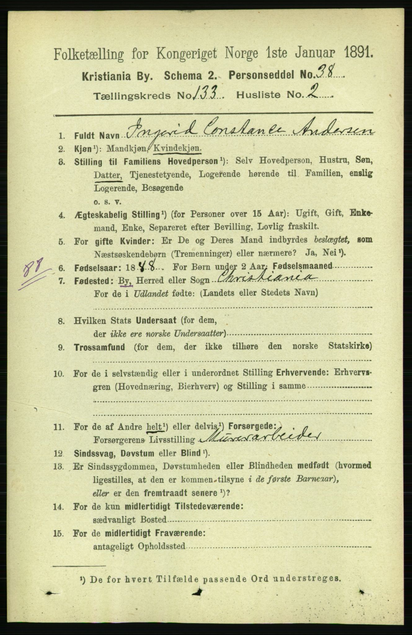 RA, 1891 census for 0301 Kristiania, 1891, p. 72491