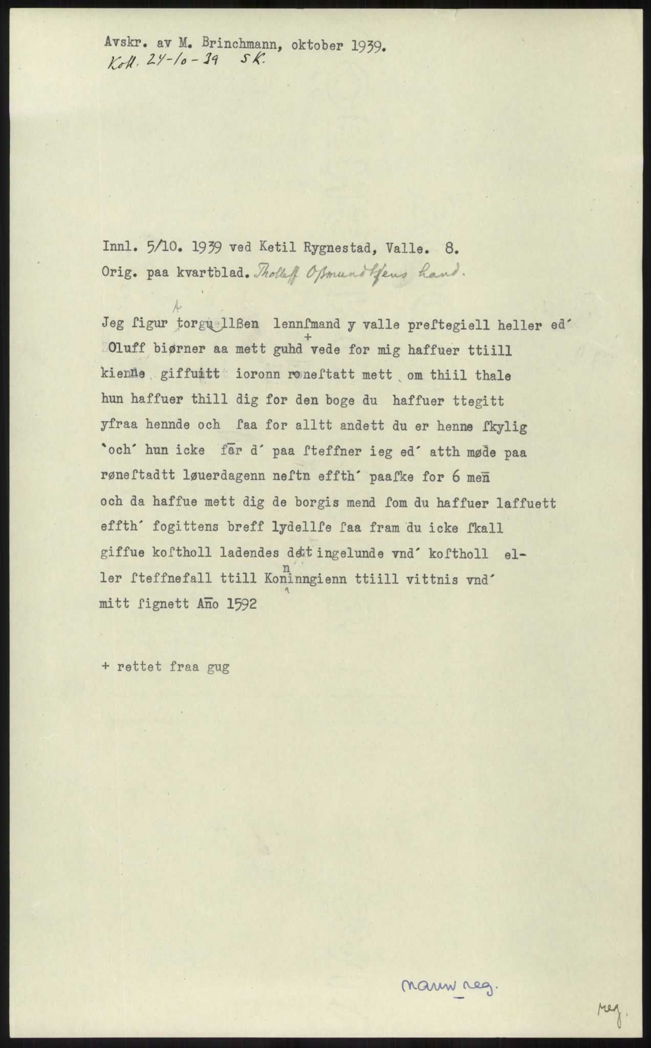 Samlinger til kildeutgivelse, Diplomavskriftsamlingen, RA/EA-4053/H/Ha, p. 1691