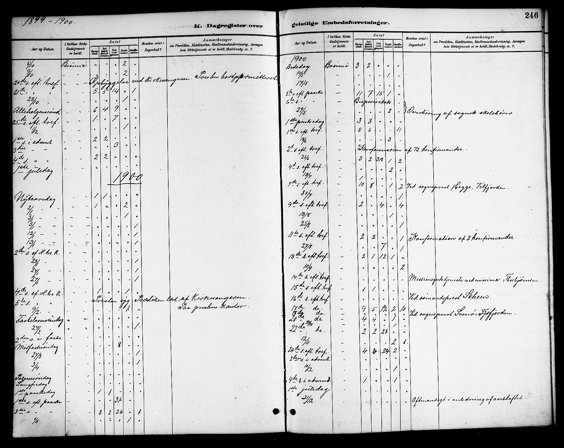 Ministerialprotokoller, klokkerbøker og fødselsregistre - Nordland, AV/SAT-A-1459/813/L0213: Parish register (copy) no. 813C05, 1887-1903, p. 246