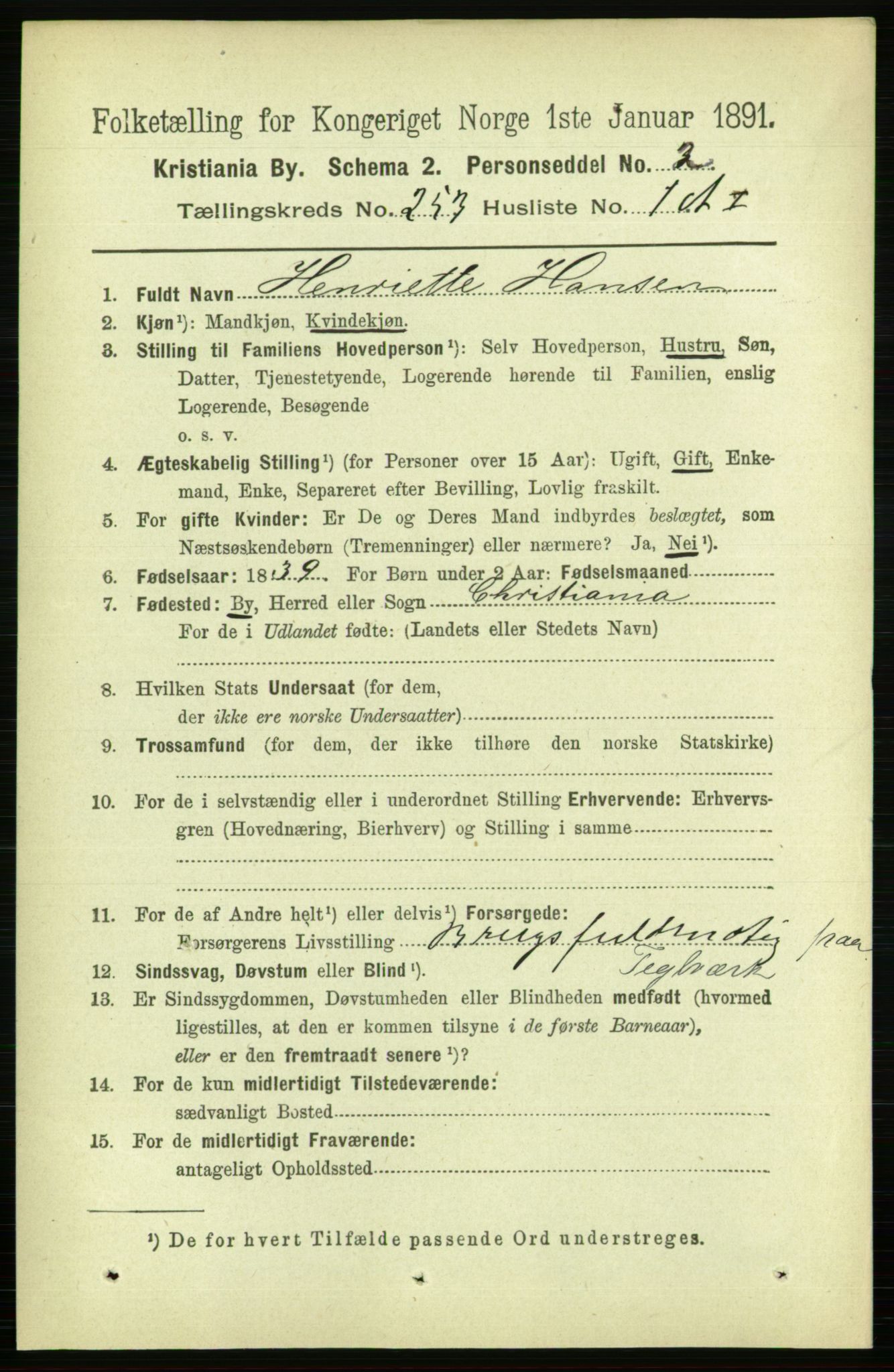 RA, 1891 census for 0301 Kristiania, 1891, p. 153711