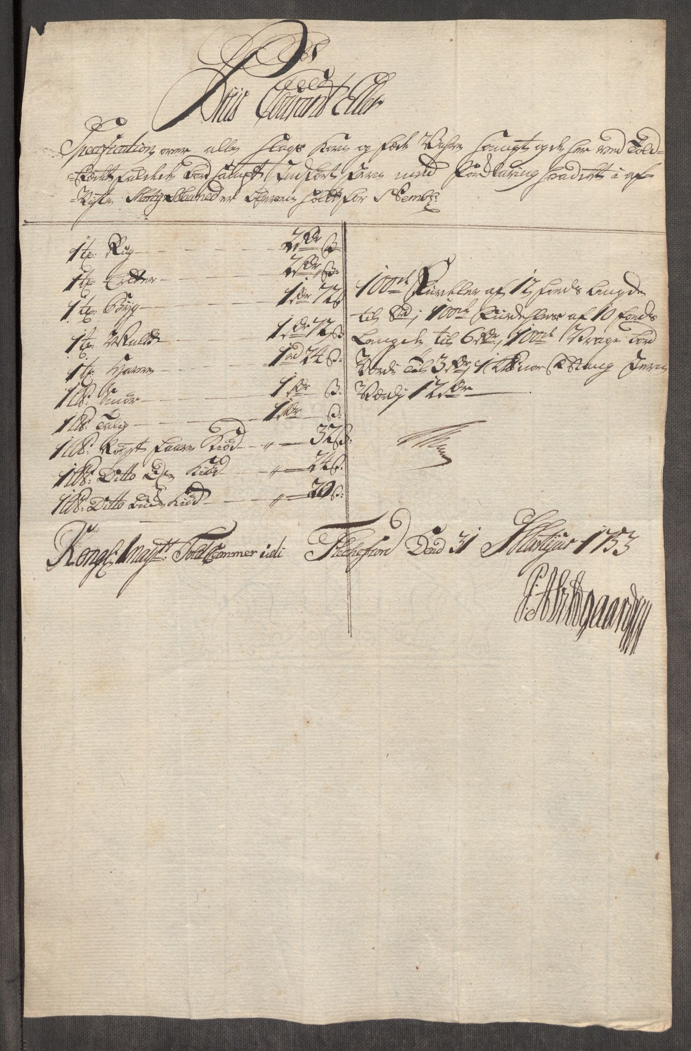 Rentekammeret inntil 1814, Realistisk ordnet avdeling, AV/RA-EA-4070/Oe/L0005: [Ø1]: Priskuranter, 1753-1757, p. 151