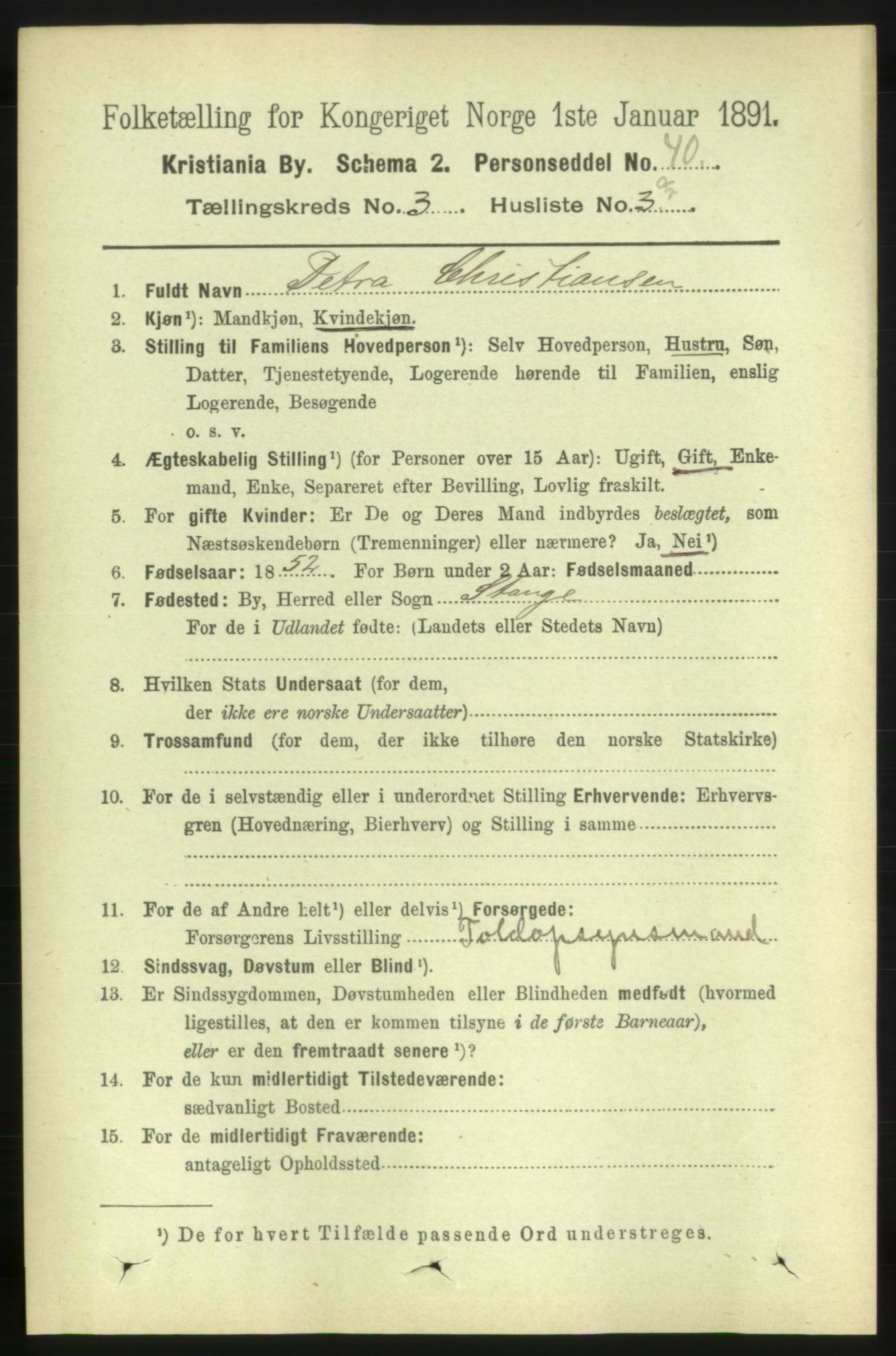 RA, 1891 census for 0301 Kristiania, 1891, p. 1296