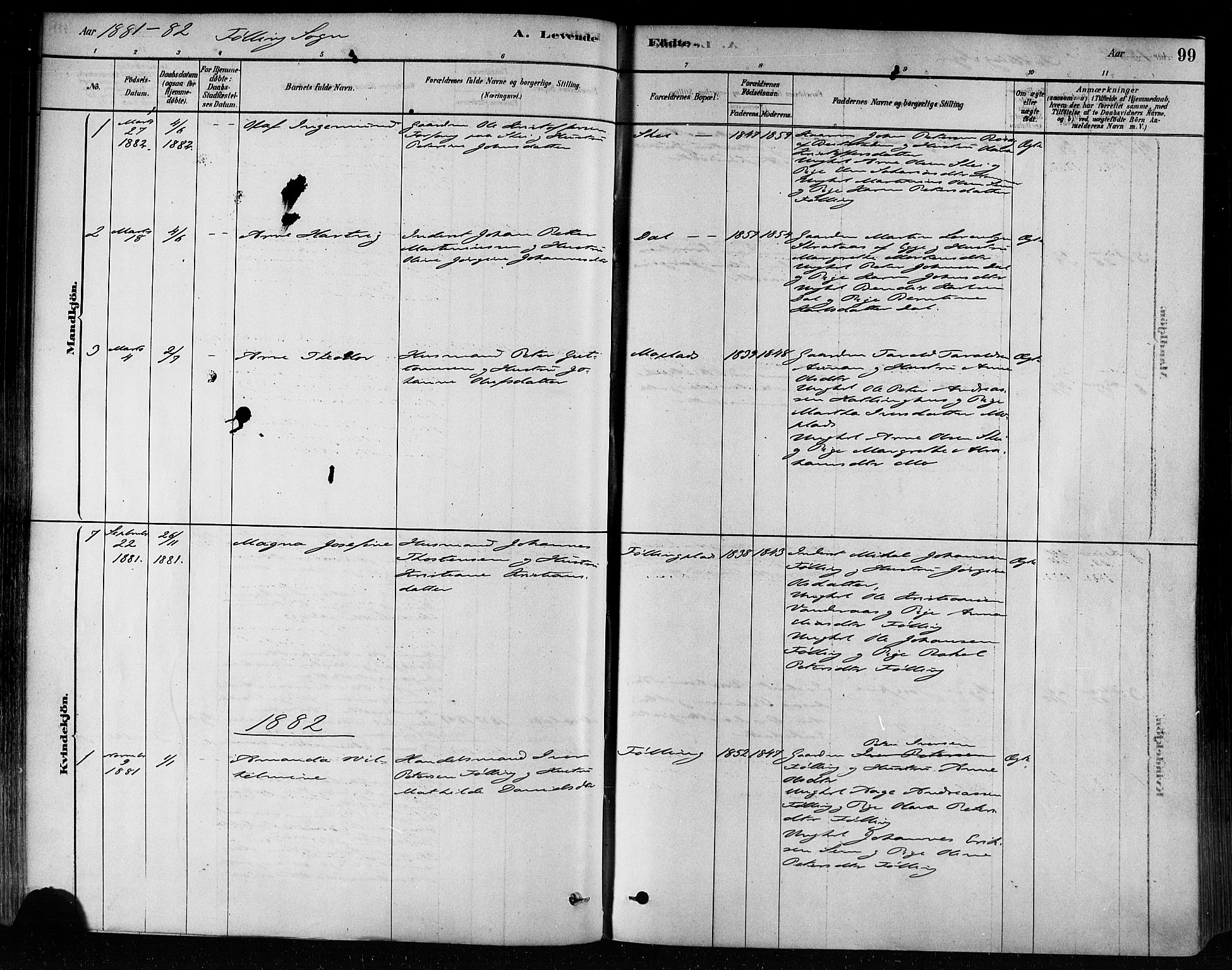 Ministerialprotokoller, klokkerbøker og fødselsregistre - Nord-Trøndelag, AV/SAT-A-1458/746/L0449: Parish register (official) no. 746A07 /3, 1878-1899, p. 99