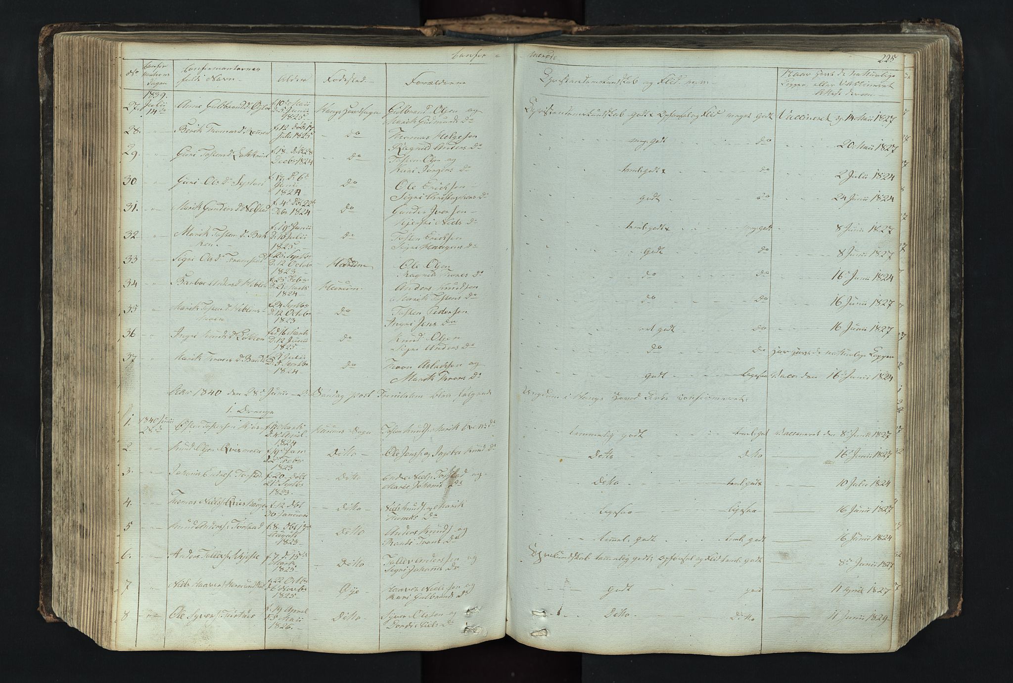 Vang prestekontor, Valdres, SAH/PREST-140/H/Hb/L0004: Parish register (copy) no. 4, 1835-1892, p. 225