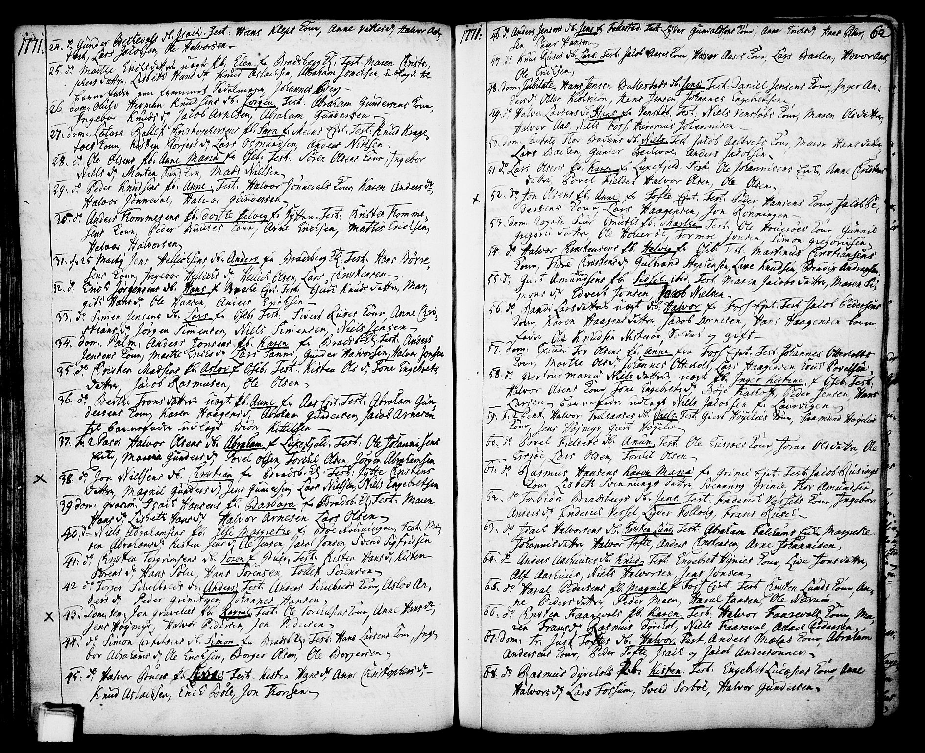 Gjerpen kirkebøker, SAKO/A-265/F/Fa/L0002: Parish register (official) no. I 2, 1747-1795, p. 62