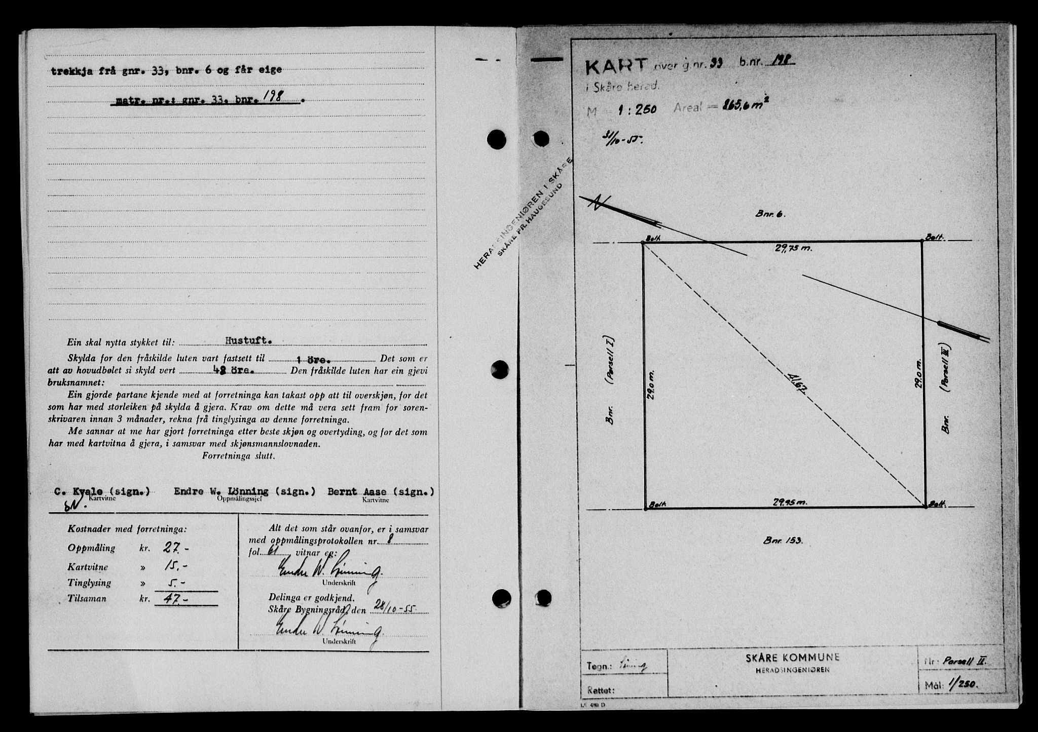 Karmsund sorenskriveri, SAST/A-100311/01/II/IIB/L0117: Mortgage book no. 97Aa, 1955-1955, Diary no: : 3434/1955