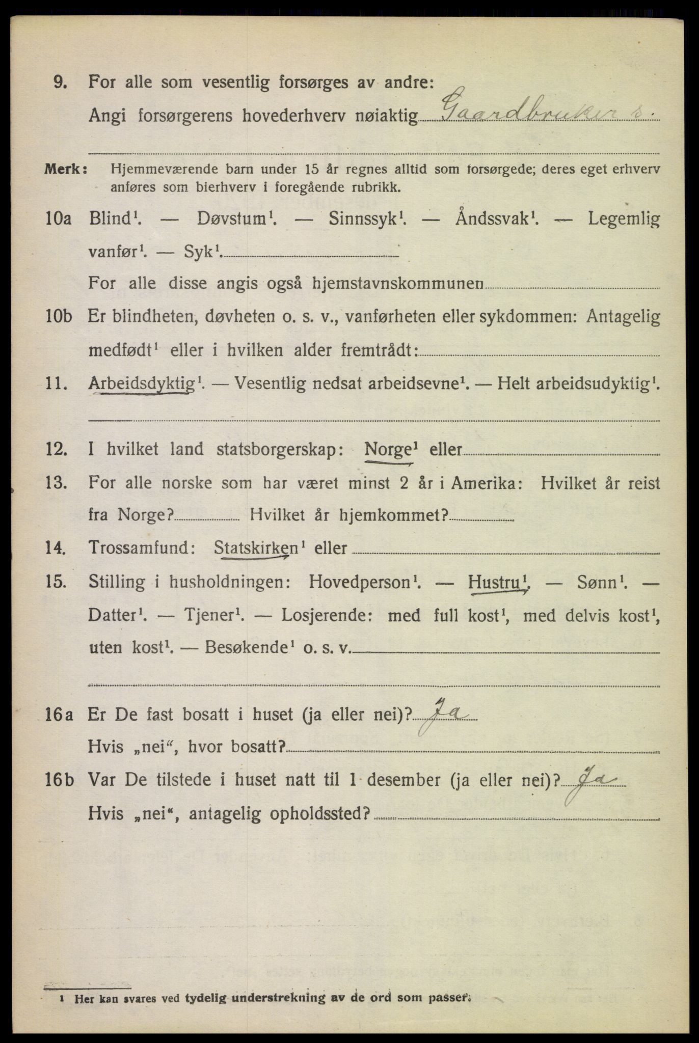 SAK, 1920 census for Randesund, 1920, p. 607