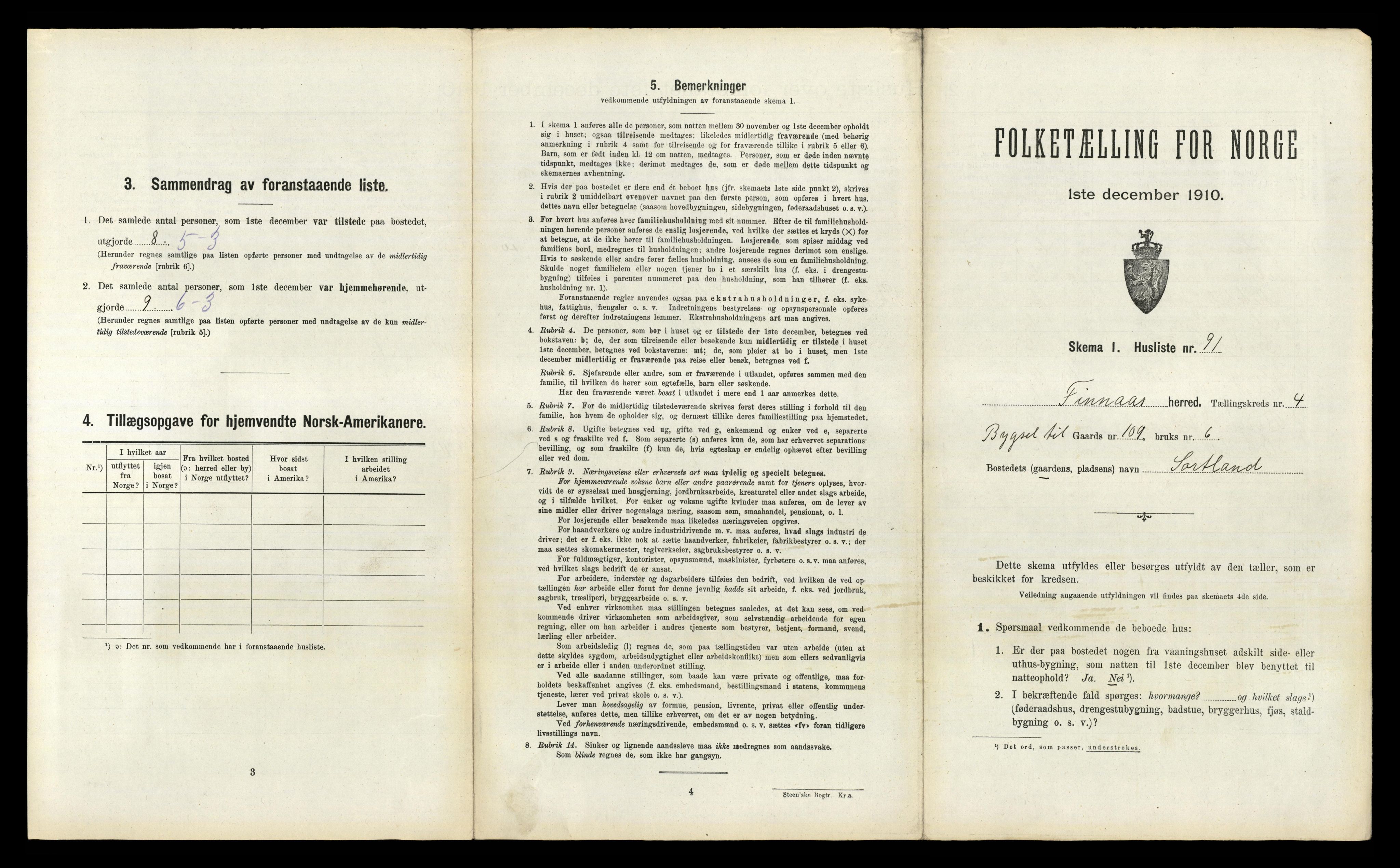 RA, 1910 census for Finnås, 1910, p. 490