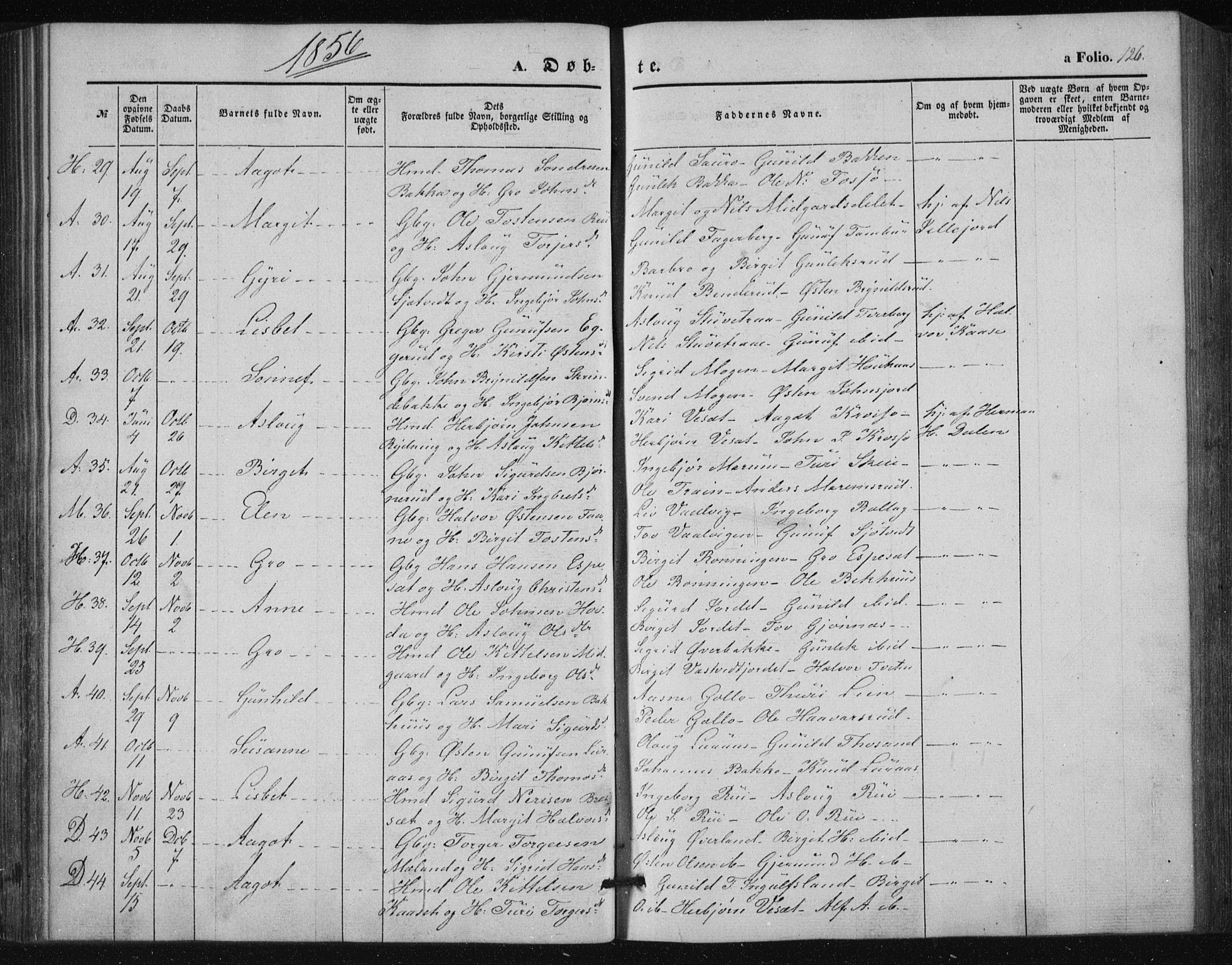 Tinn kirkebøker, AV/SAKO-A-308/F/Fa/L0005: Parish register (official) no. I 5, 1844-1856, p. 126