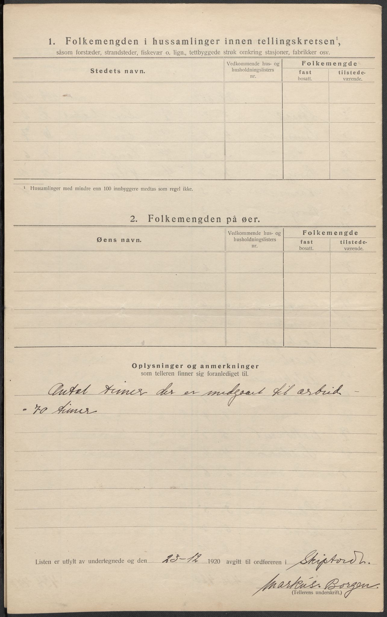 SAO, 1920 census for Skiptvet, 1920, p. 7