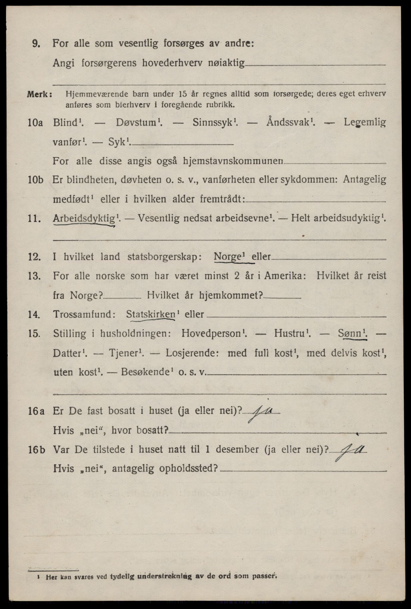 SAST, 1920 census for Hjelmeland, 1920, p. 1268