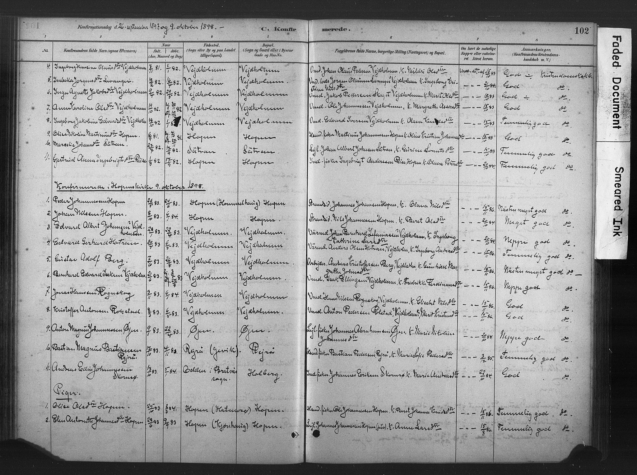 Ministerialprotokoller, klokkerbøker og fødselsregistre - Møre og Romsdal, AV/SAT-A-1454/583/L0954: Parish register (official) no. 583A01, 1880-1906, p. 102