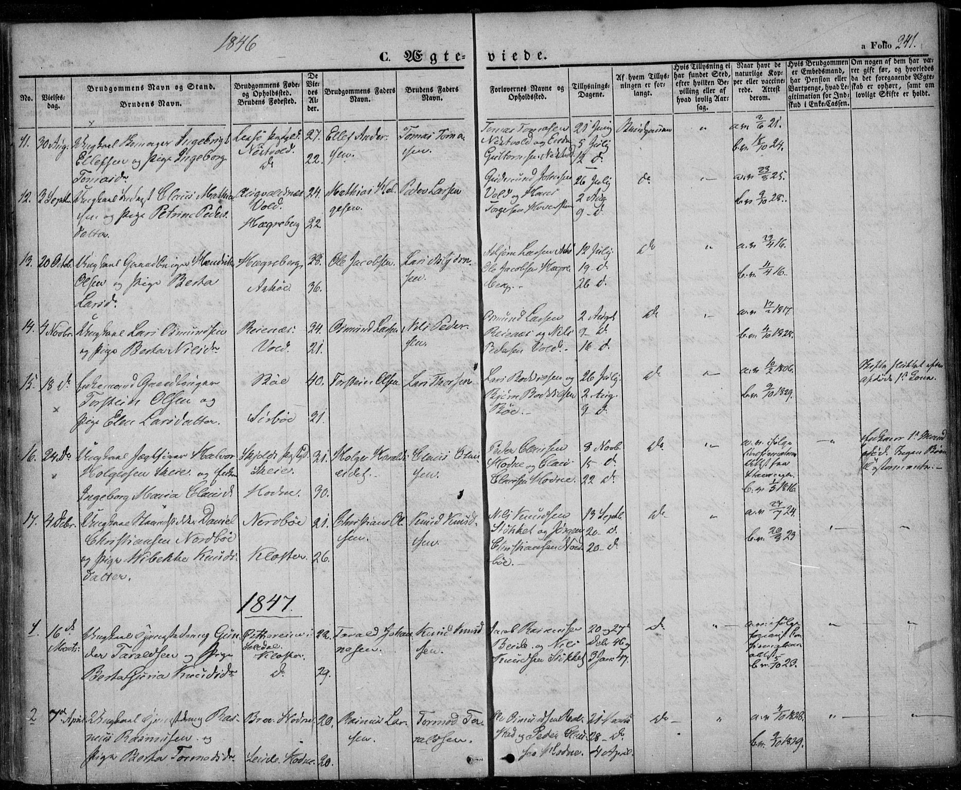 Rennesøy sokneprestkontor, SAST/A -101827/H/Ha/Haa/L0005: Parish register (official) no. A 5, 1838-1859, p. 241