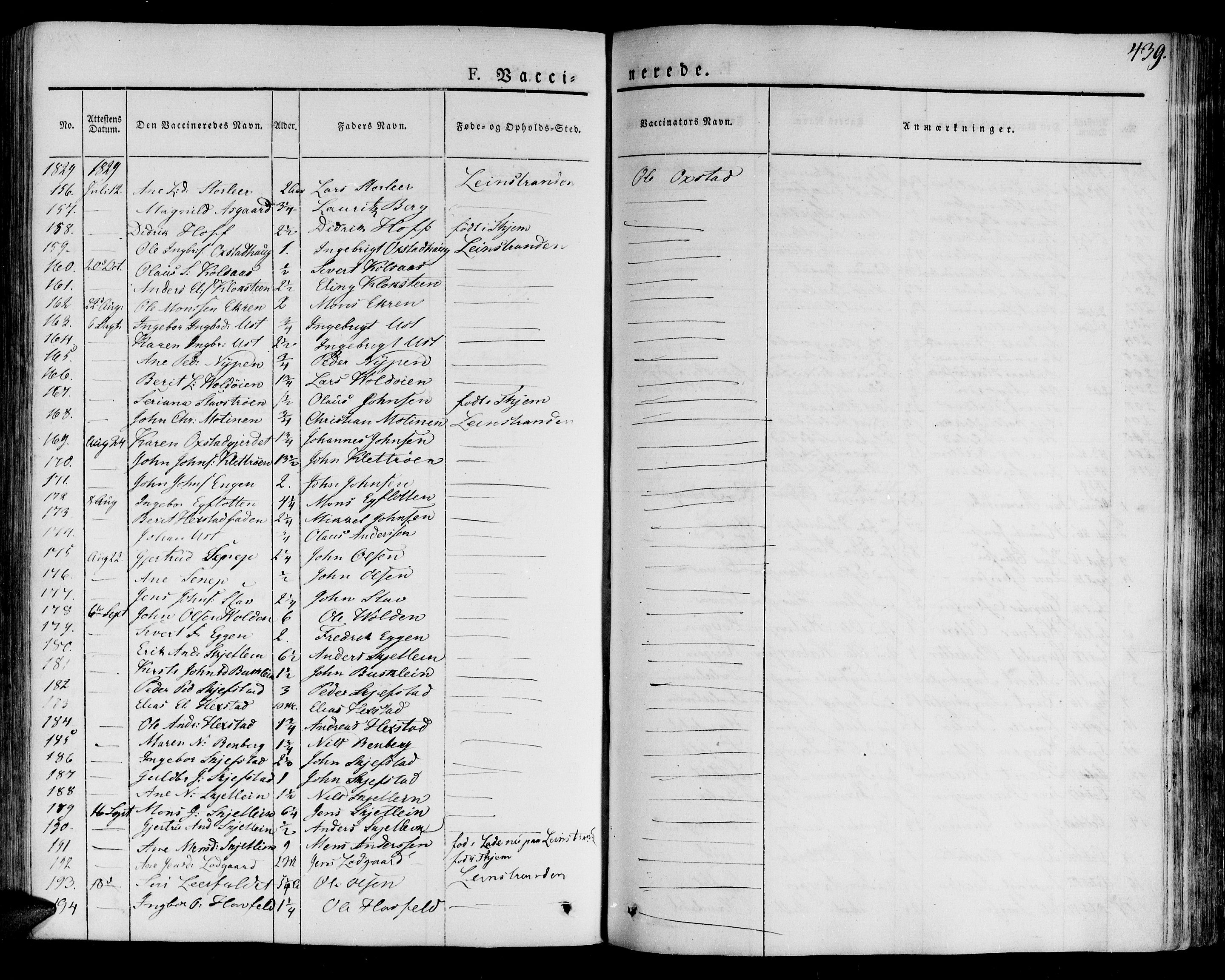 Ministerialprotokoller, klokkerbøker og fødselsregistre - Sør-Trøndelag, AV/SAT-A-1456/691/L1070: Parish register (official) no. 691A05 /1, 1826-1841, p. 439