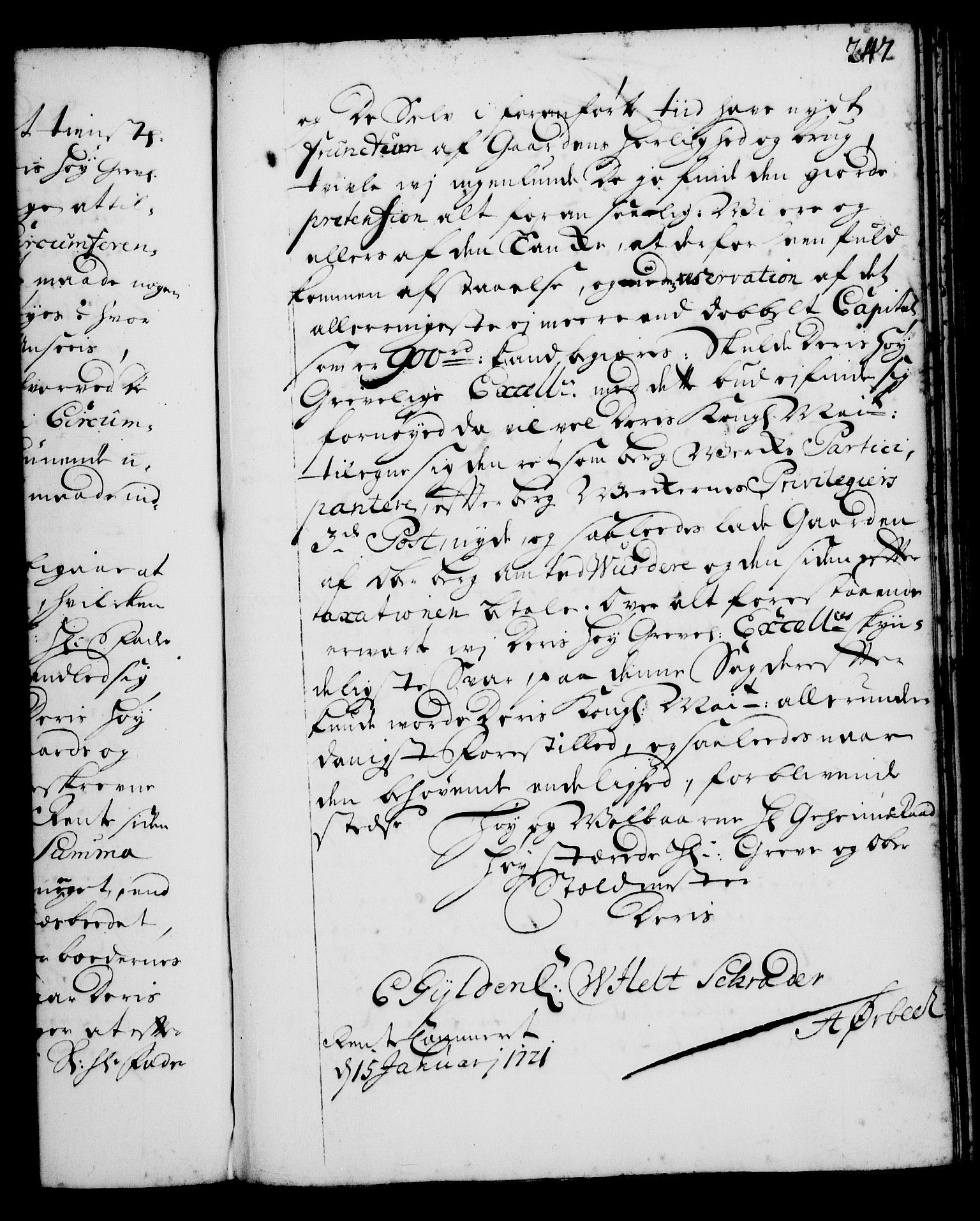 Rentekammeret, Kammerkanselliet, RA/EA-3111/G/Gg/Gga/L0001: Norsk ekspedisjonsprotokoll med register (merket RK 53.1), 1720-1723, p. 247