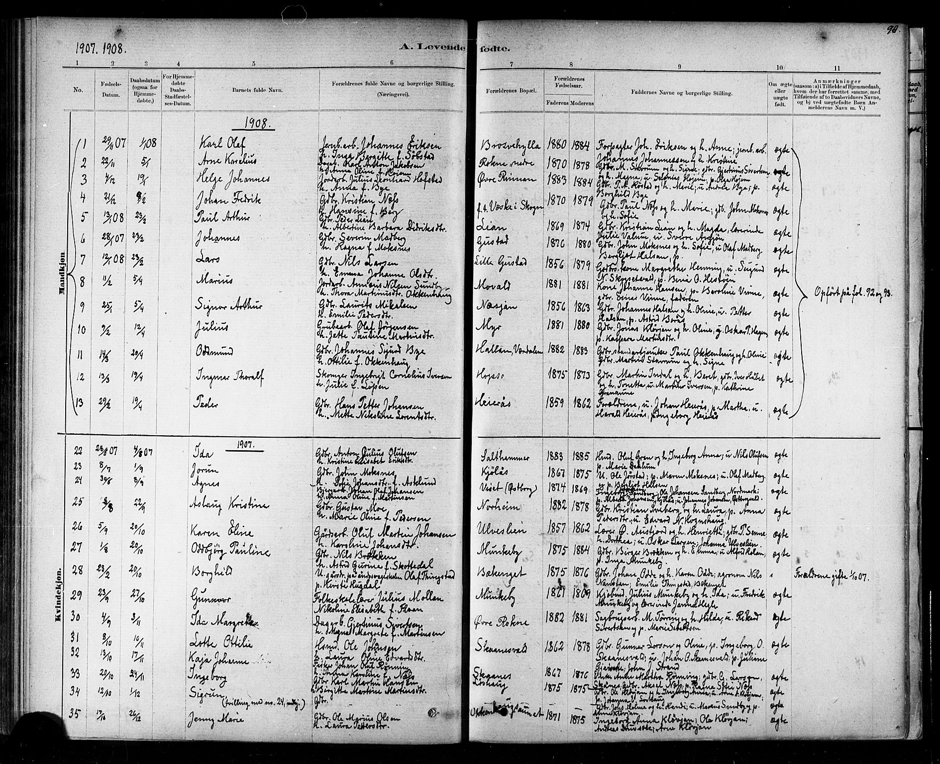 Ministerialprotokoller, klokkerbøker og fødselsregistre - Nord-Trøndelag, SAT/A-1458/721/L0208: Parish register (copy) no. 721C01, 1880-1917, p. 90