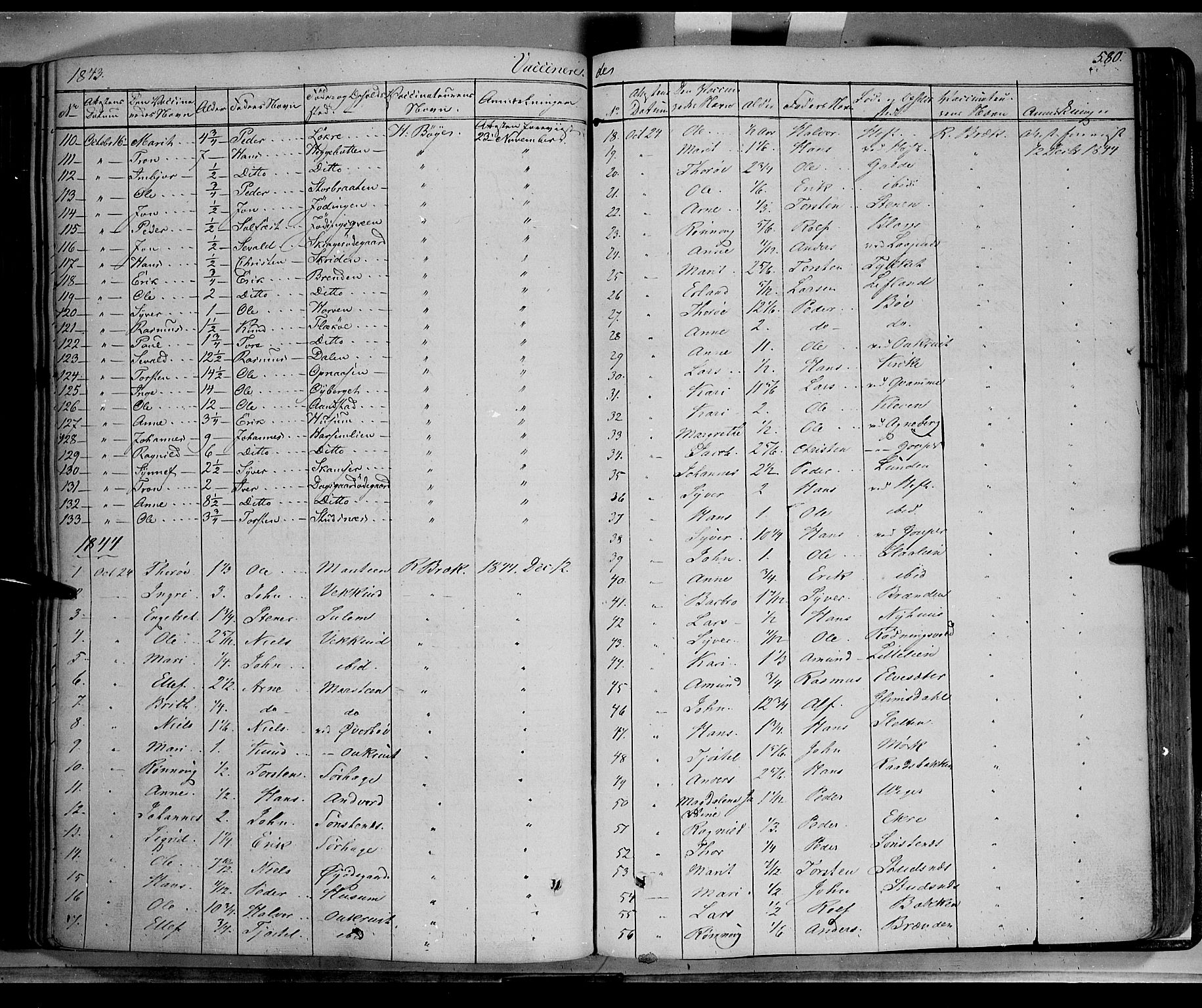 Lom prestekontor, SAH/PREST-070/K/L0006: Parish register (official) no. 6B, 1837-1863, p. 580