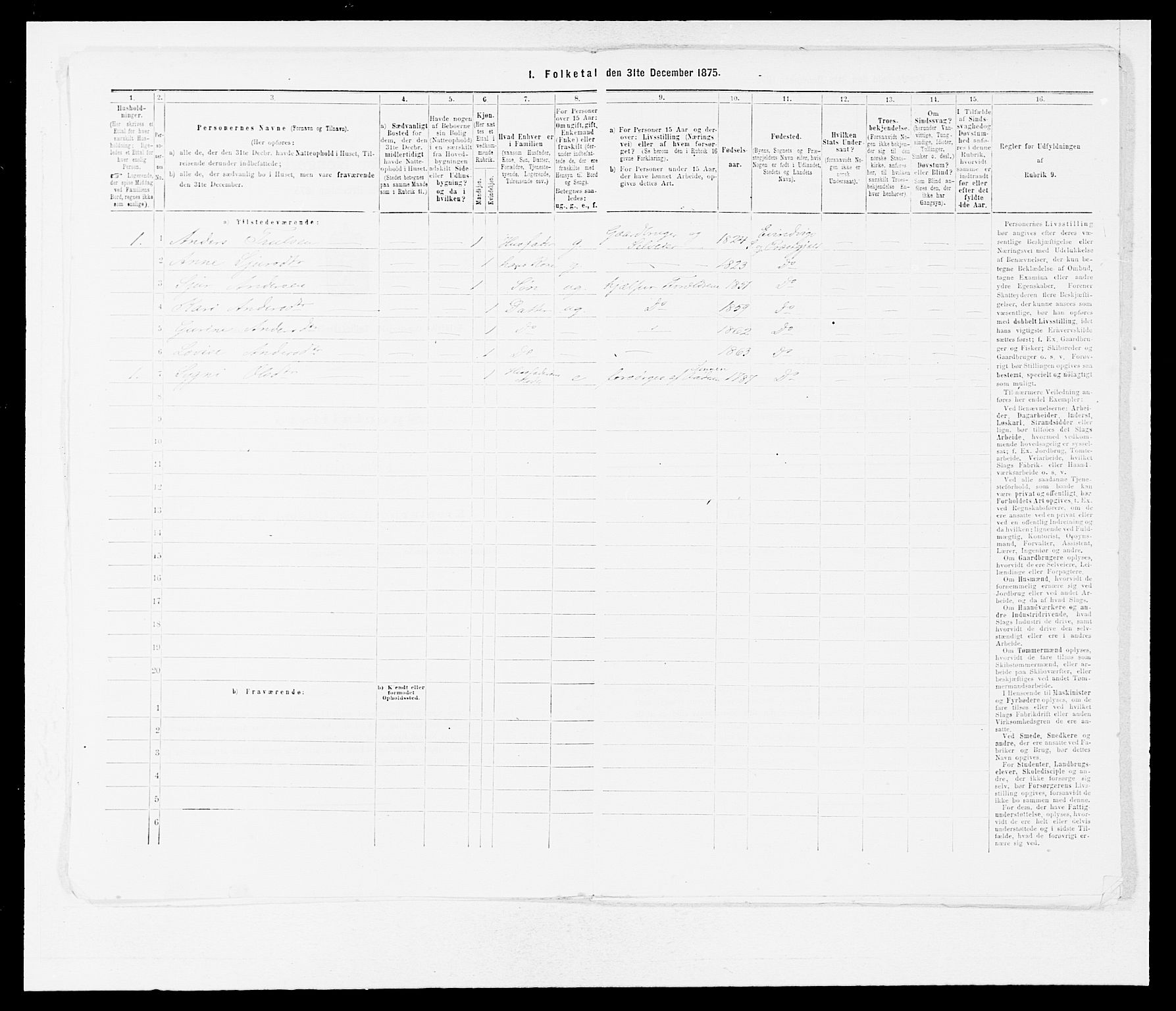 SAB, 1875 census for 1411P Eivindvik, 1875, p. 28