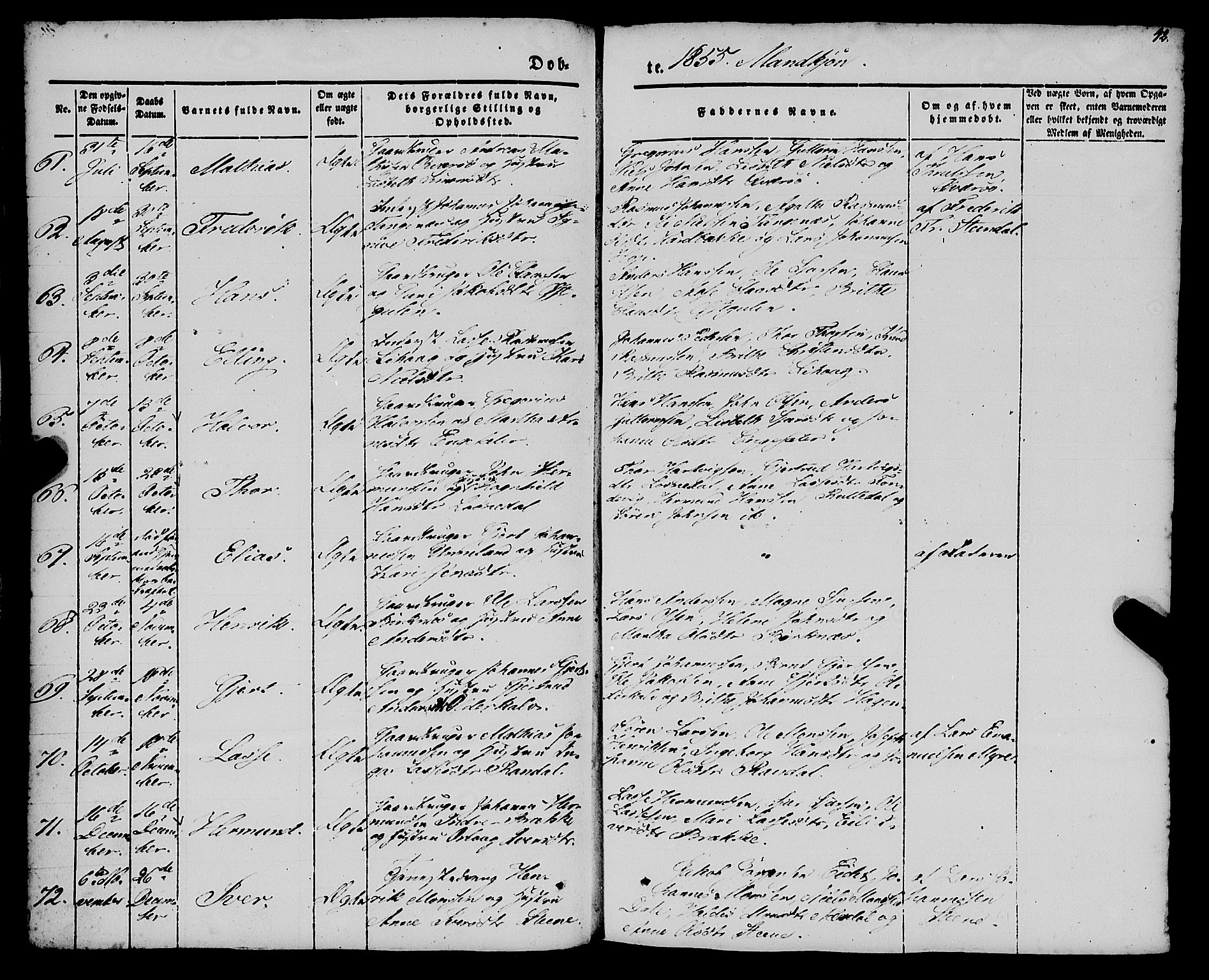 Gulen sokneprestembete, AV/SAB-A-80201/H/Haa/Haaa/L0021: Parish register (official) no. A 21, 1848-1858, p. 42