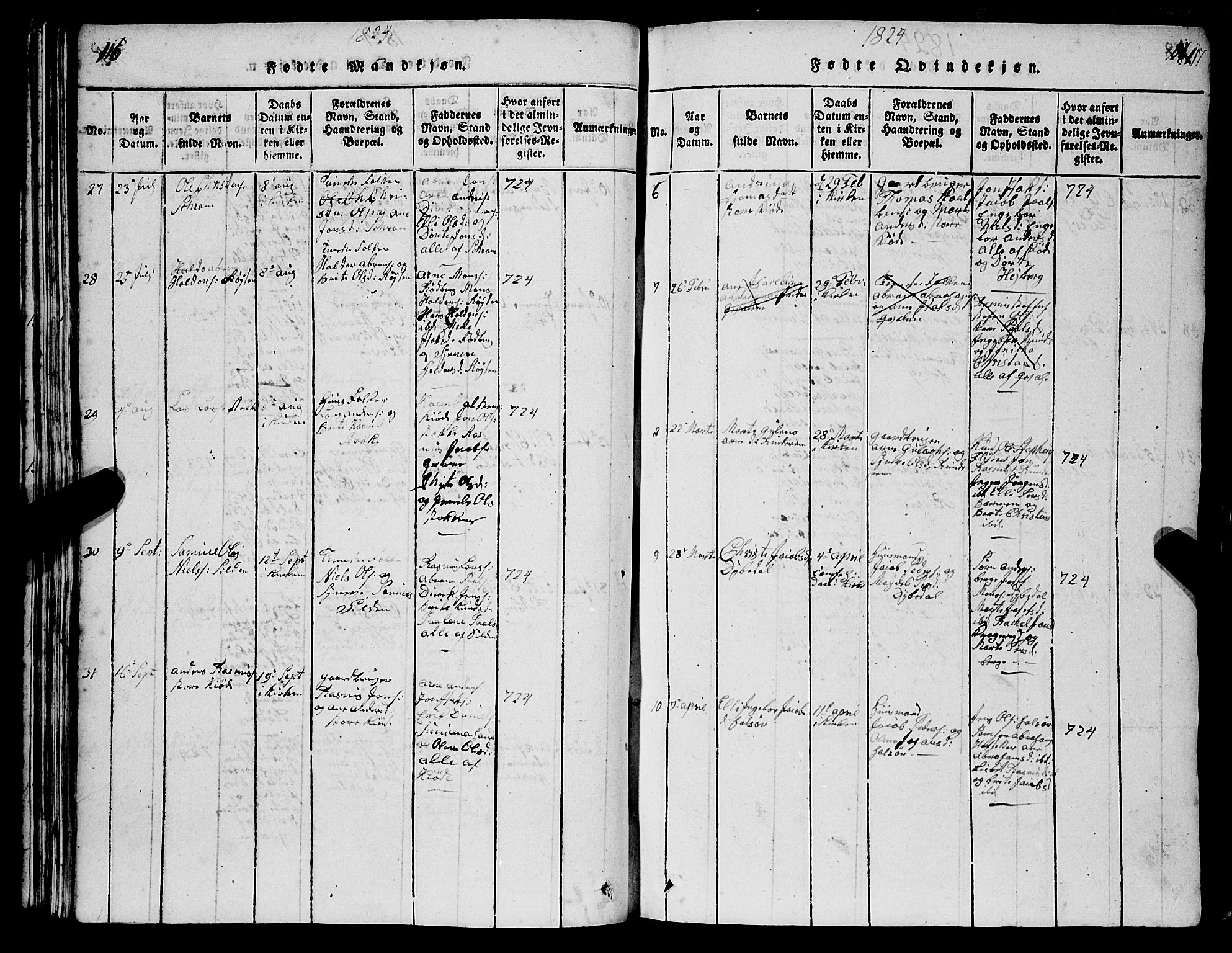 Selje sokneprestembete, AV/SAB-A-99938/H/Ha/Hab/Haba: Parish register (copy) no. A 1, 1816-1828, p. 116-117