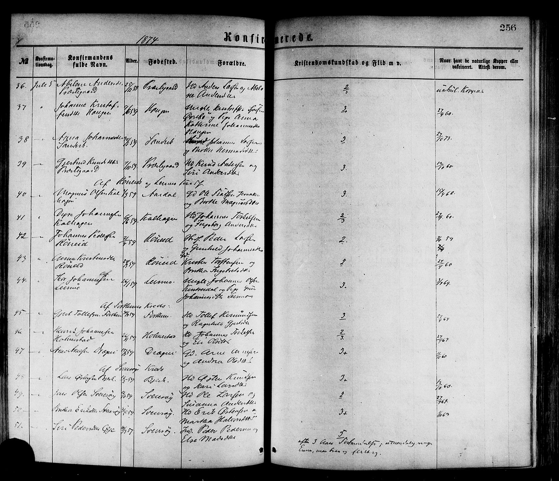 Luster sokneprestembete, AV/SAB-A-81101/H/Haa/Haaa/L0010: Parish register (official) no. A 10, 1871-1886, p. 256