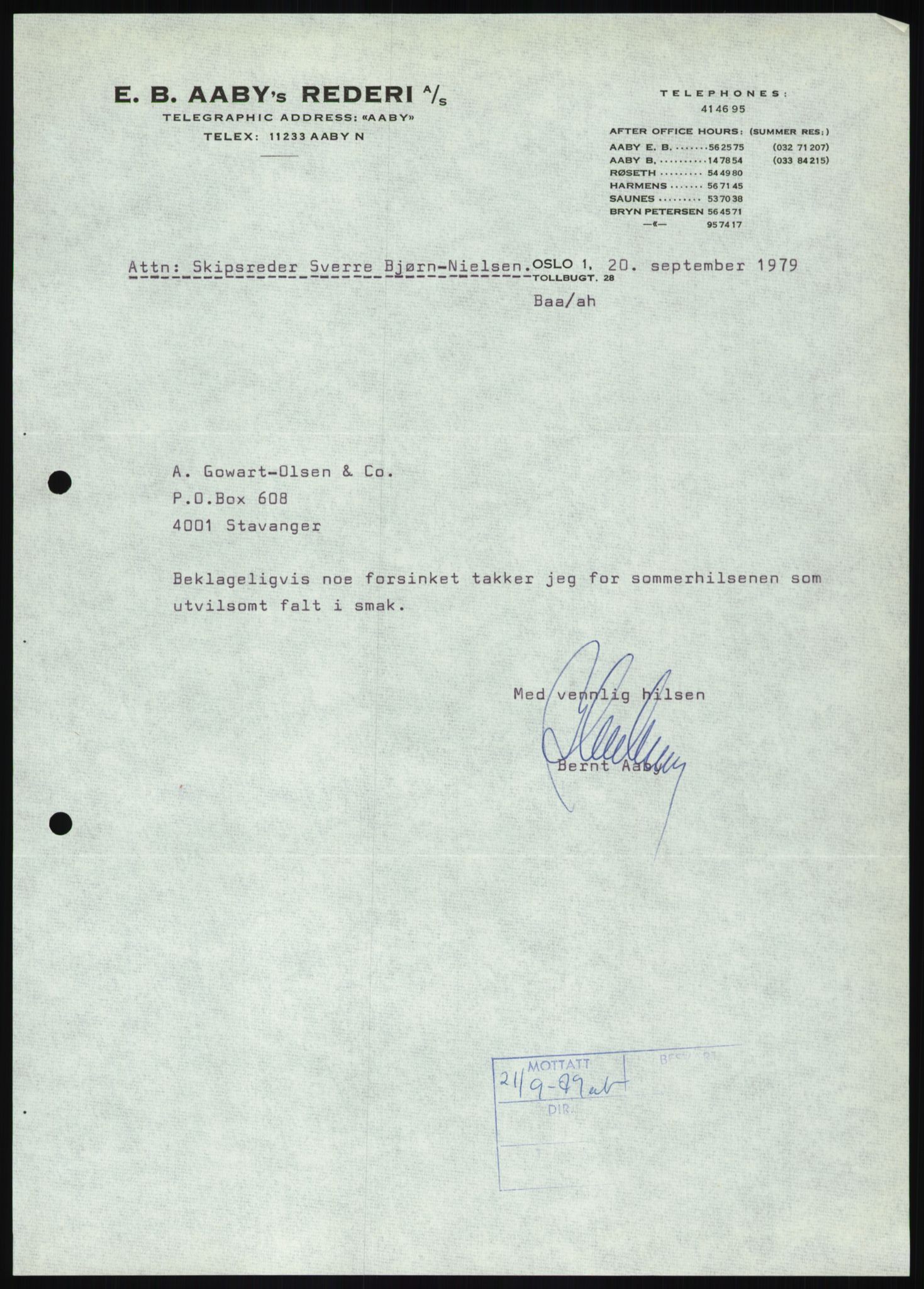 Pa 1503 - Stavanger Drilling AS, SAST/A-101906/D/L0007: Korrespondanse og saksdokumenter, 1974-1981, p. 1394