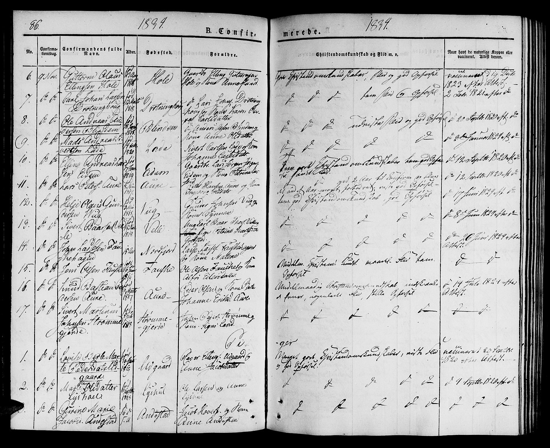Ministerialprotokoller, klokkerbøker og fødselsregistre - Møre og Romsdal, SAT/A-1454/522/L0311: Parish register (official) no. 522A06, 1832-1842, p. 86