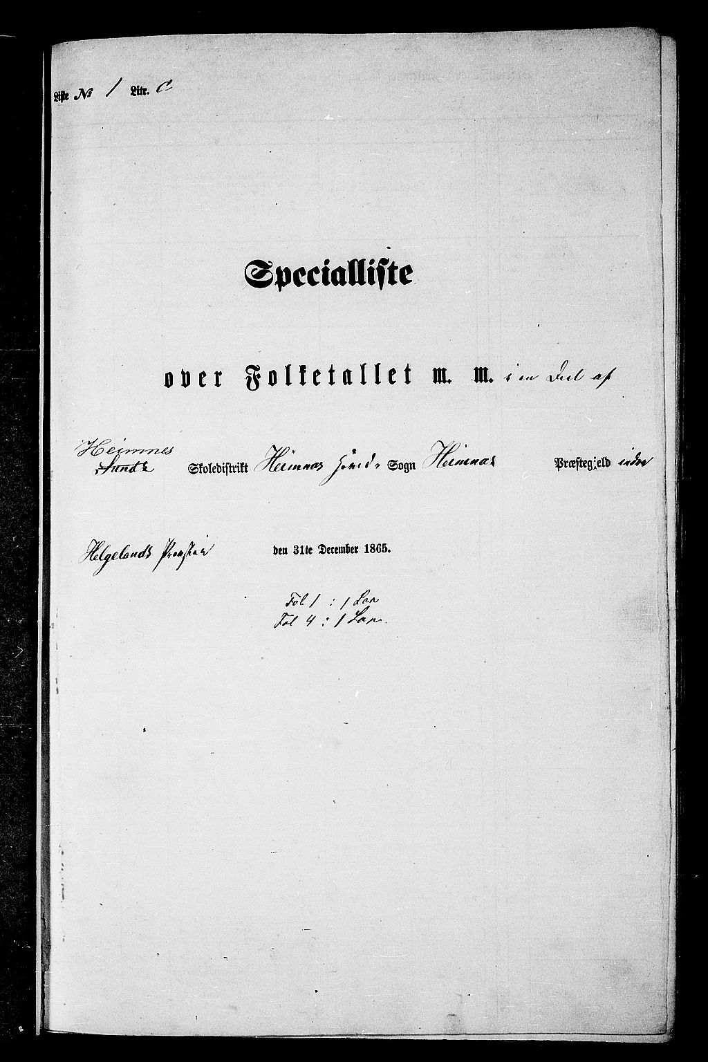 RA, 1865 census for Hemnes, 1865, p. 34