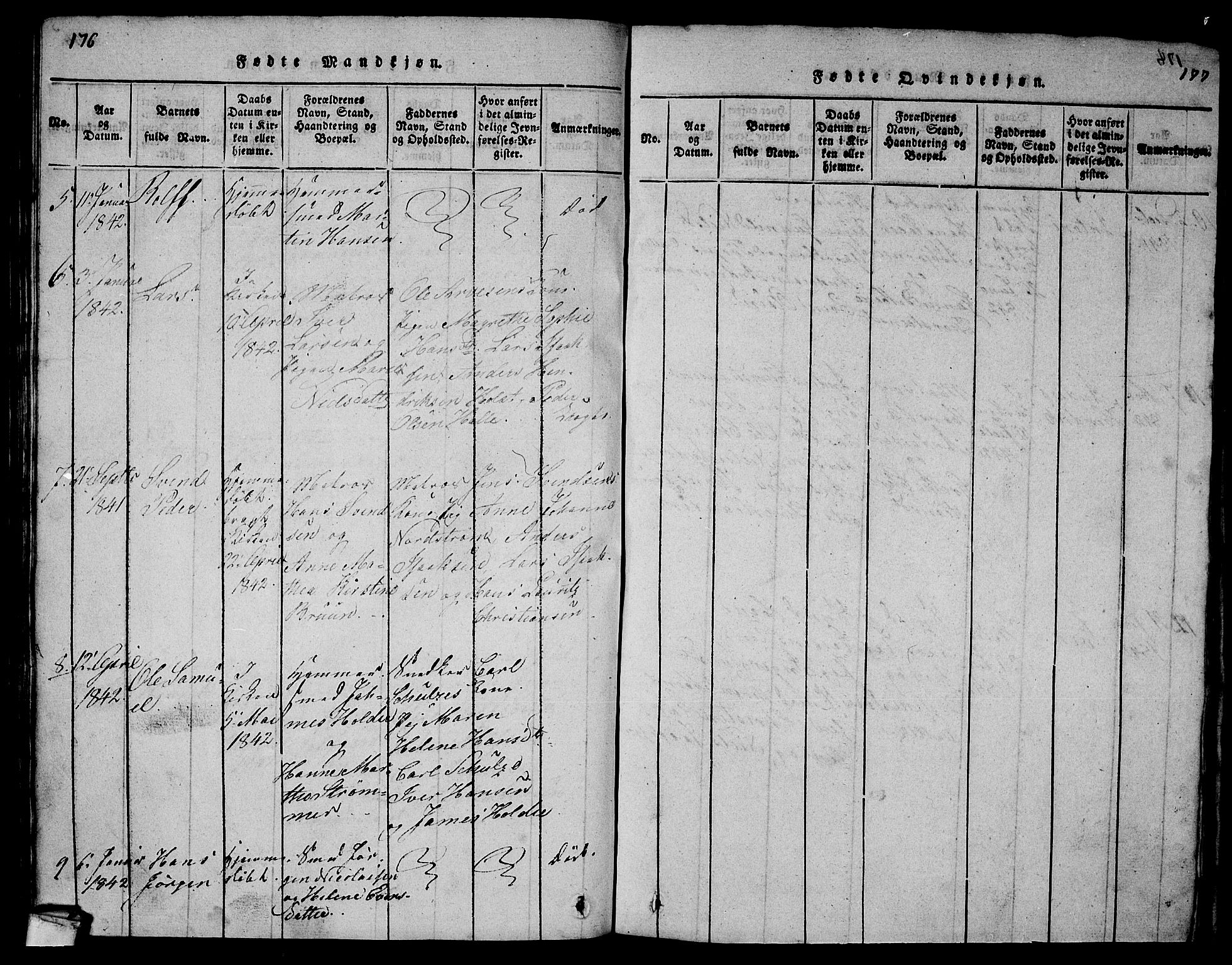 Larvik kirkebøker, AV/SAKO-A-352/G/Gb/L0001: Parish register (copy) no. II 1, 1818-1843, p. 176-177