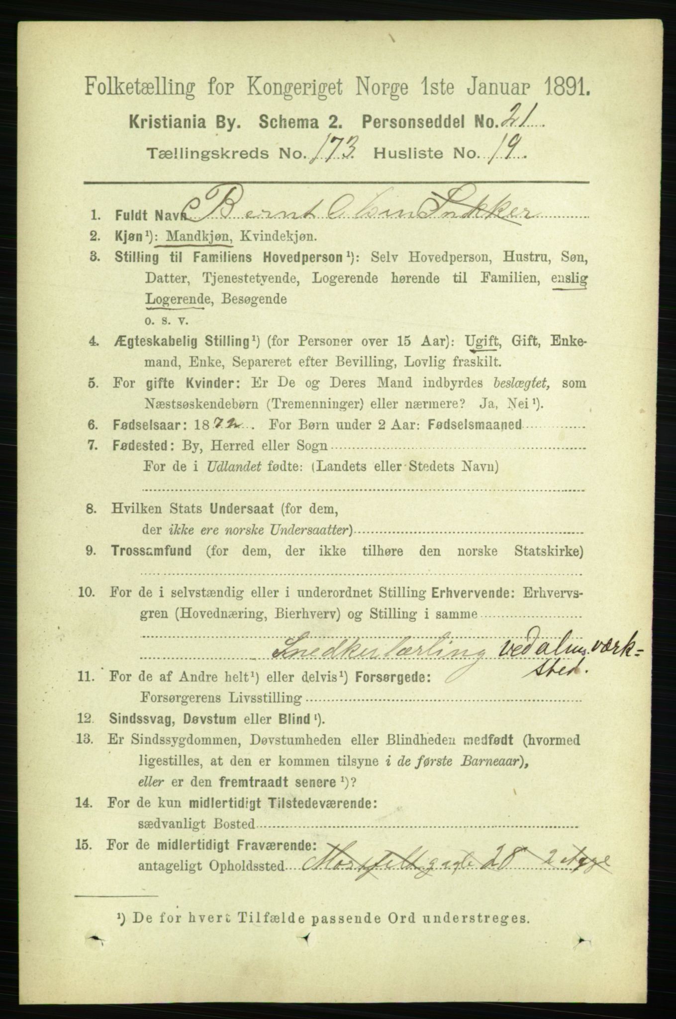 RA, 1891 census for 0301 Kristiania, 1891, p. 103717