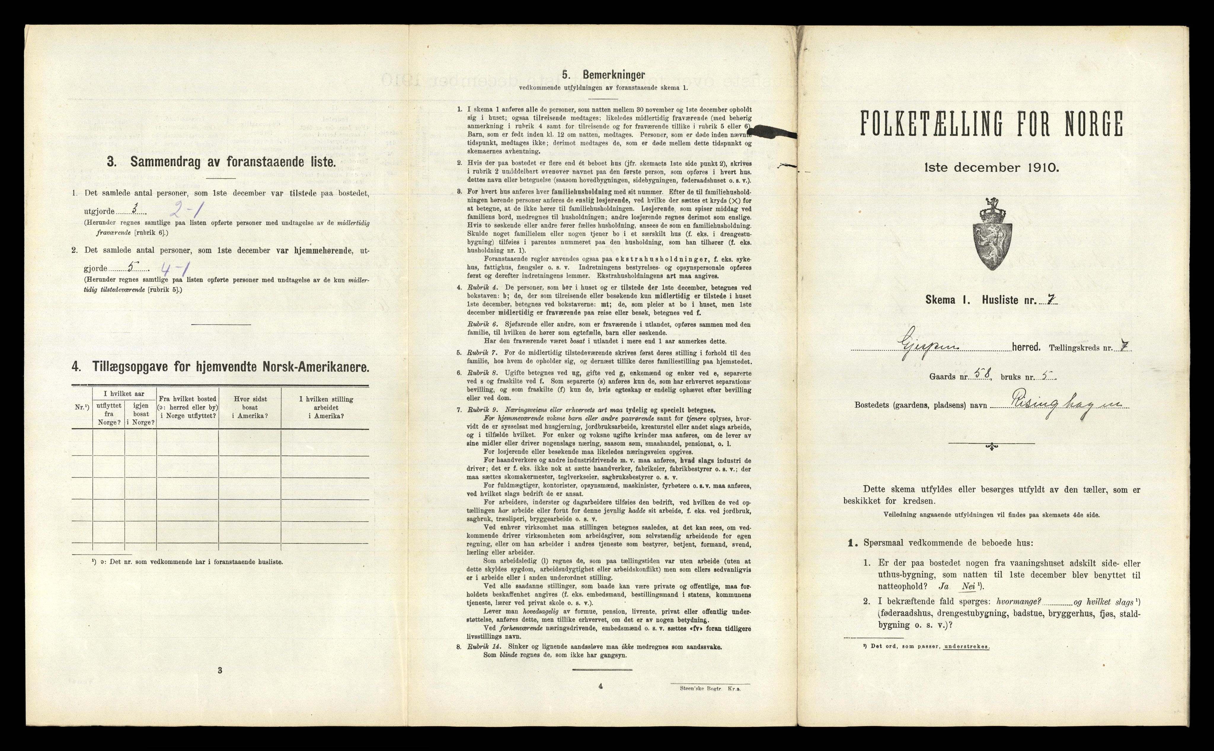 RA, 1910 census for Gjerpen, 1910, p. 877