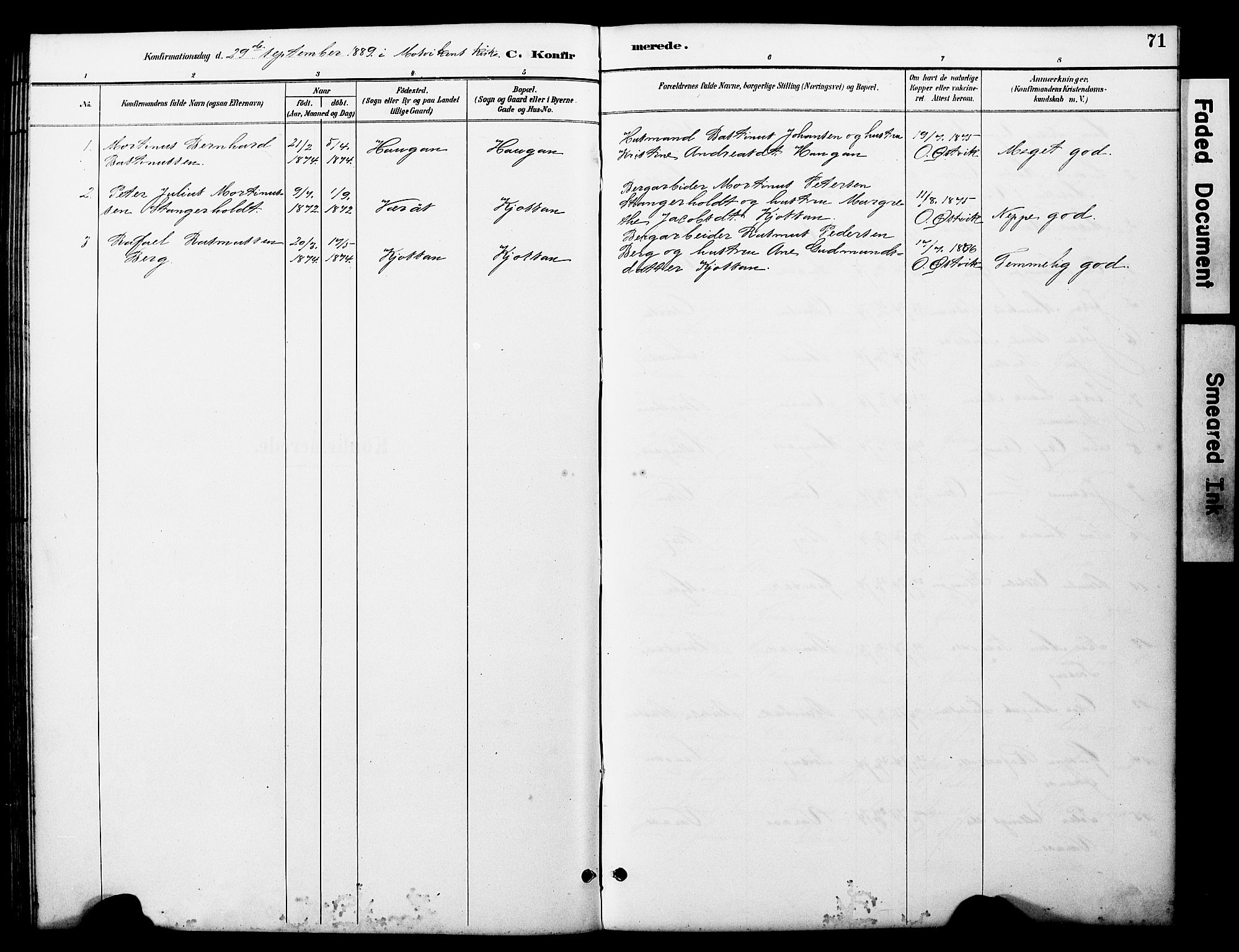 Ministerialprotokoller, klokkerbøker og fødselsregistre - Nord-Trøndelag, SAT/A-1458/722/L0226: Parish register (copy) no. 722C02, 1889-1927, p. 71