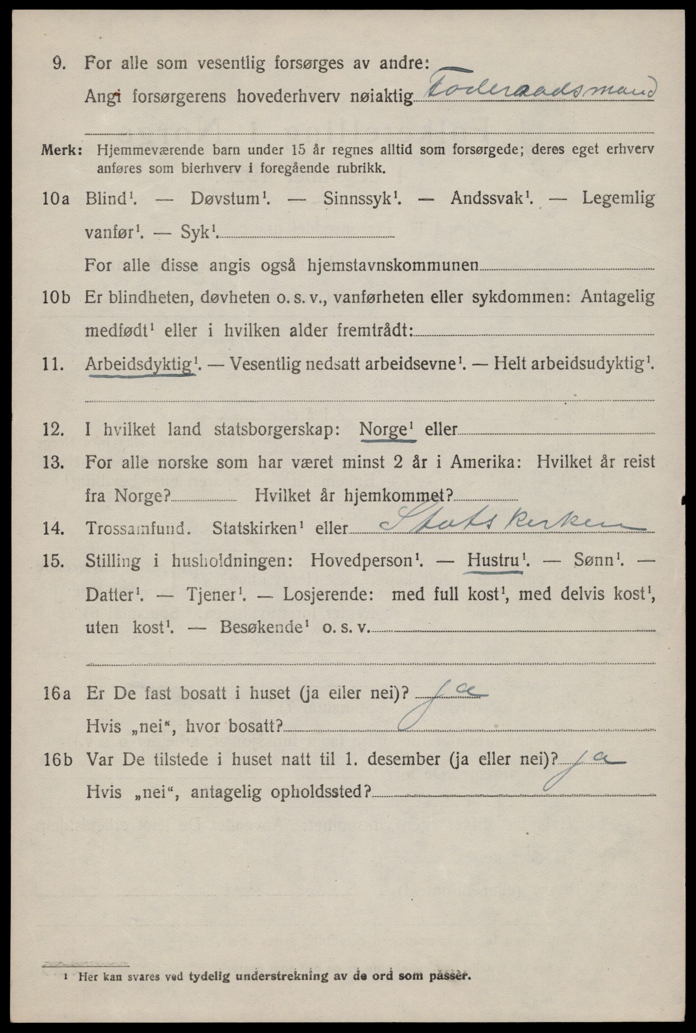 SAST, 1920 census for Tysvær, 1920, p. 2537