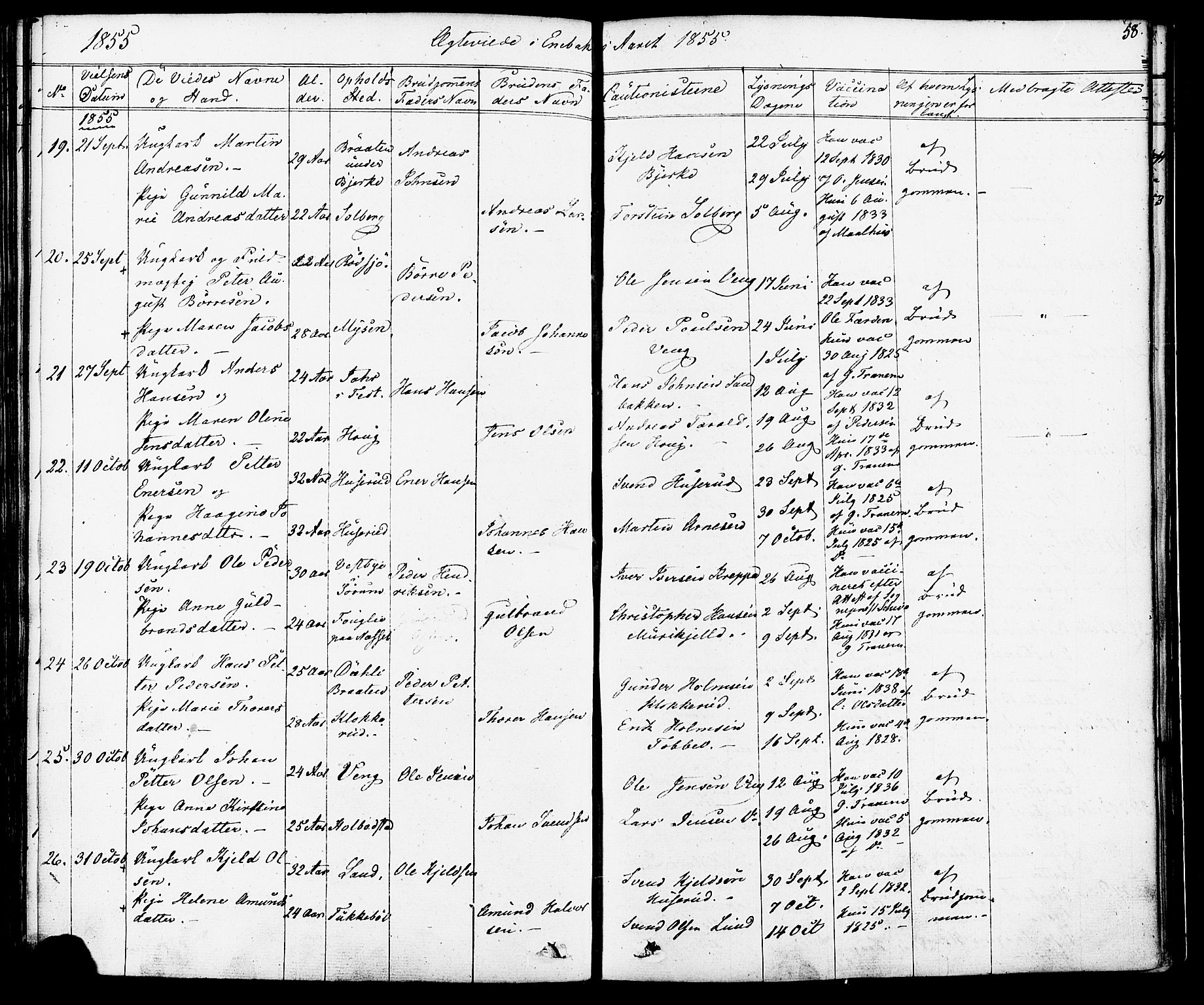 Enebakk prestekontor Kirkebøker, SAO/A-10171c/F/Fa/L0012: Parish register (official) no. I 12, 1832-1882, p. 58
