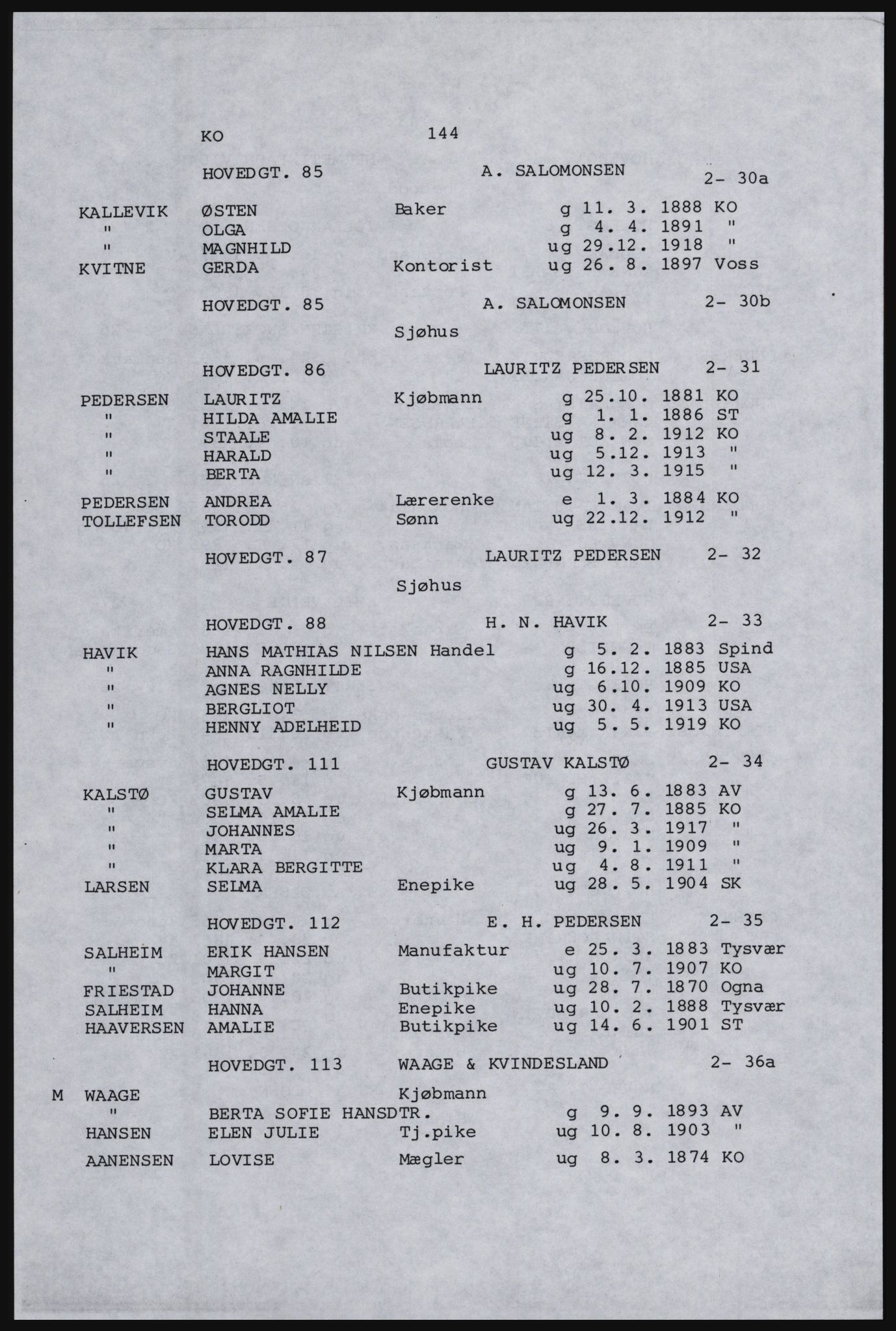 SAST, Copy of 1920 census for Karmøy, 1920, p. 160