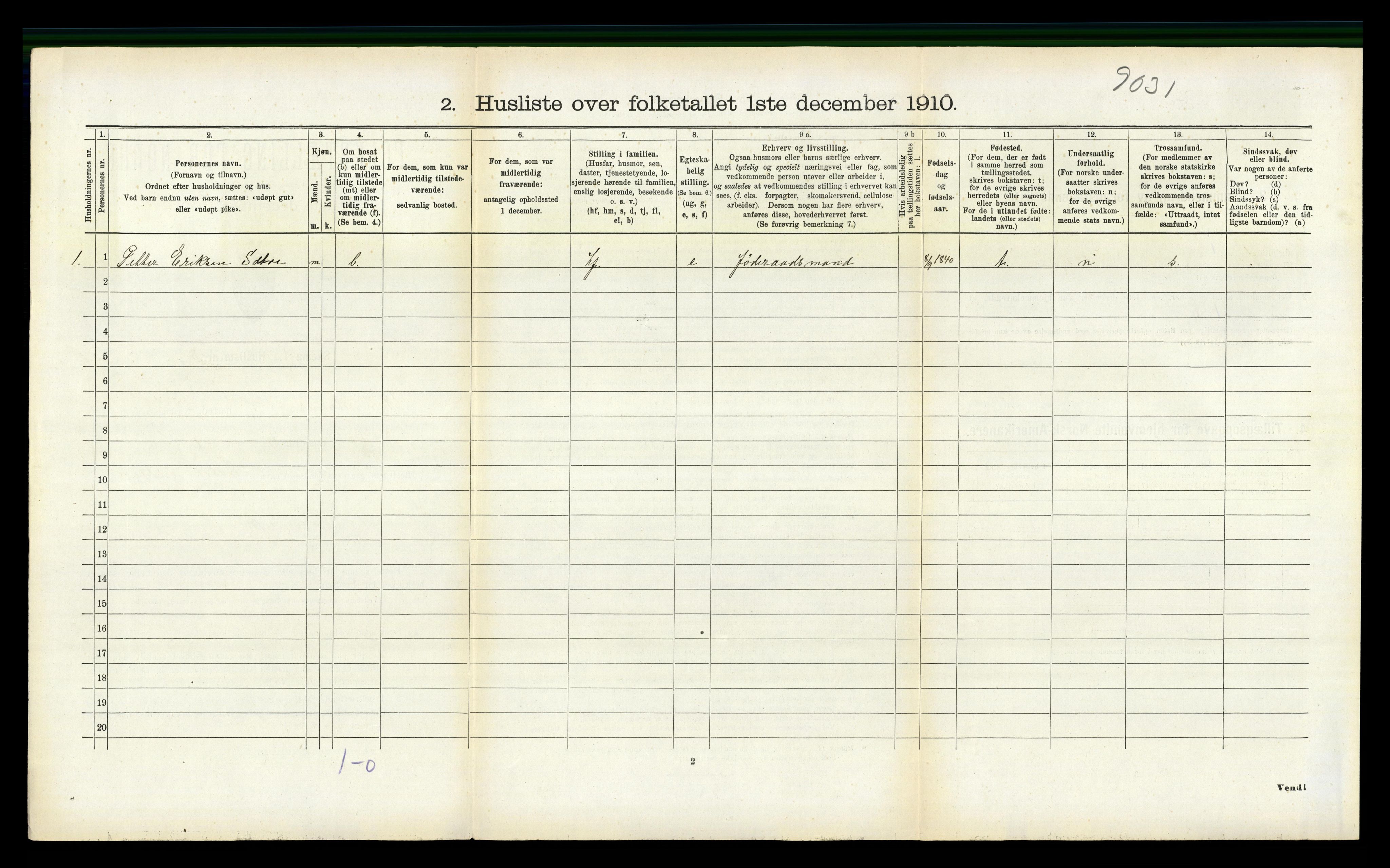 RA, 1910 census for Vanylven, 1910, p. 812