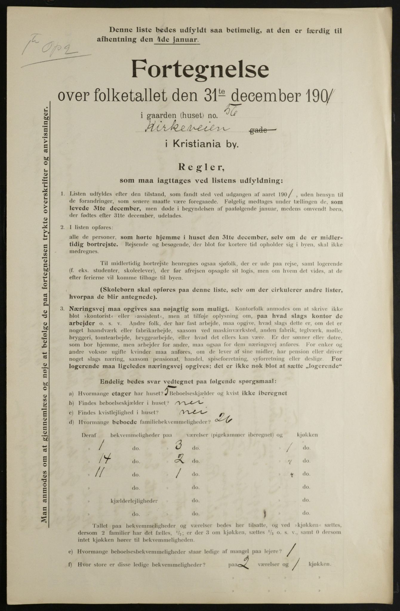 OBA, Municipal Census 1901 for Kristiania, 1901, p. 365