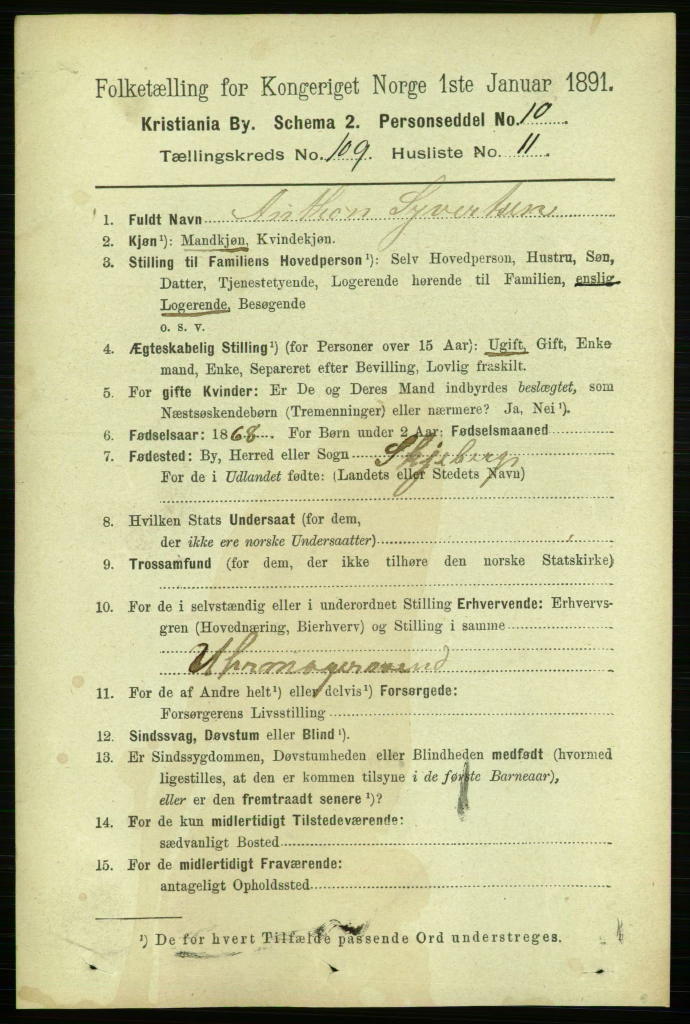 RA, 1891 census for 0301 Kristiania, 1891, p. 56642