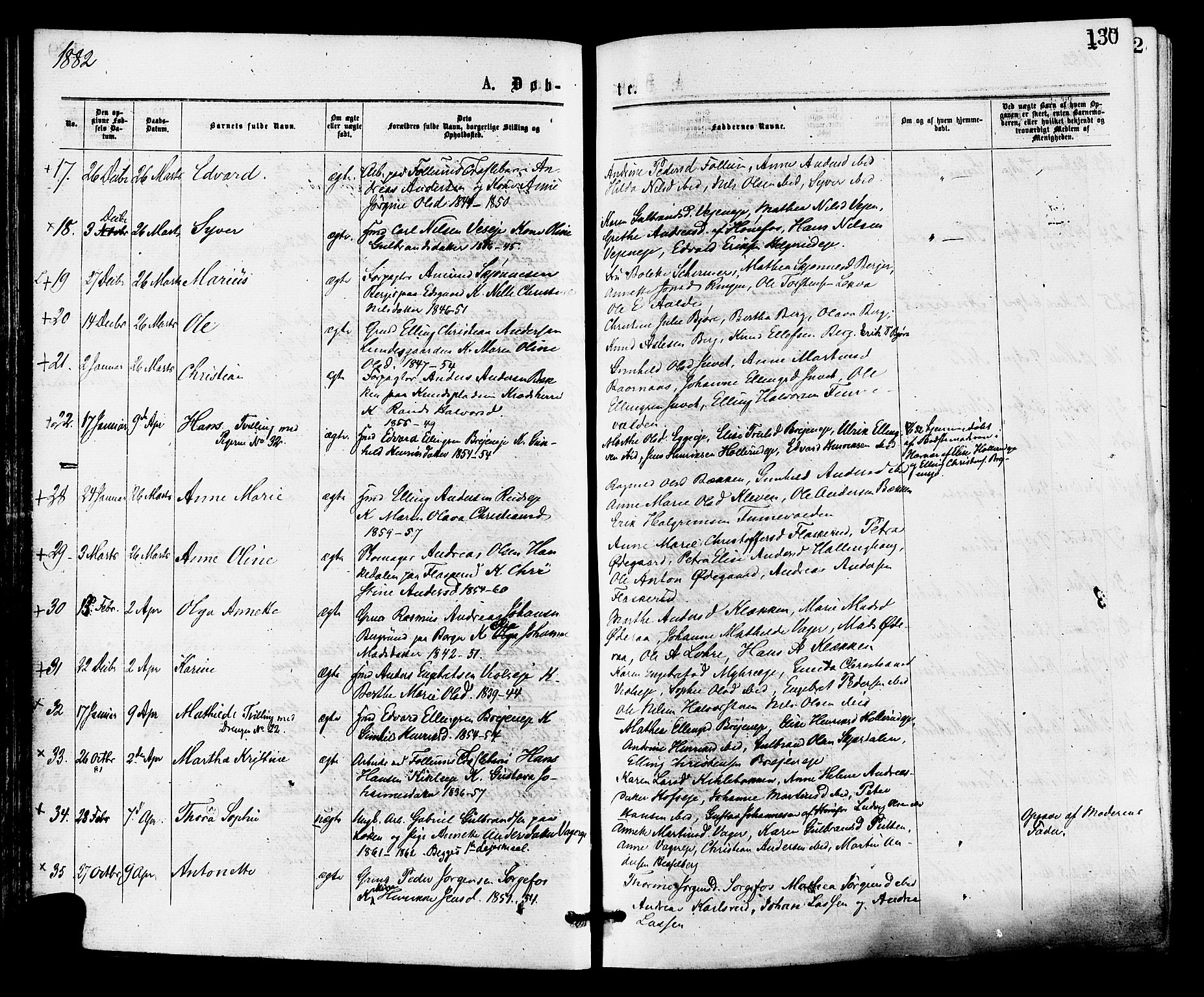 Norderhov kirkebøker, AV/SAKO-A-237/F/Fa/L0015: Parish register (official) no. 15, 1875-1884, p. 130