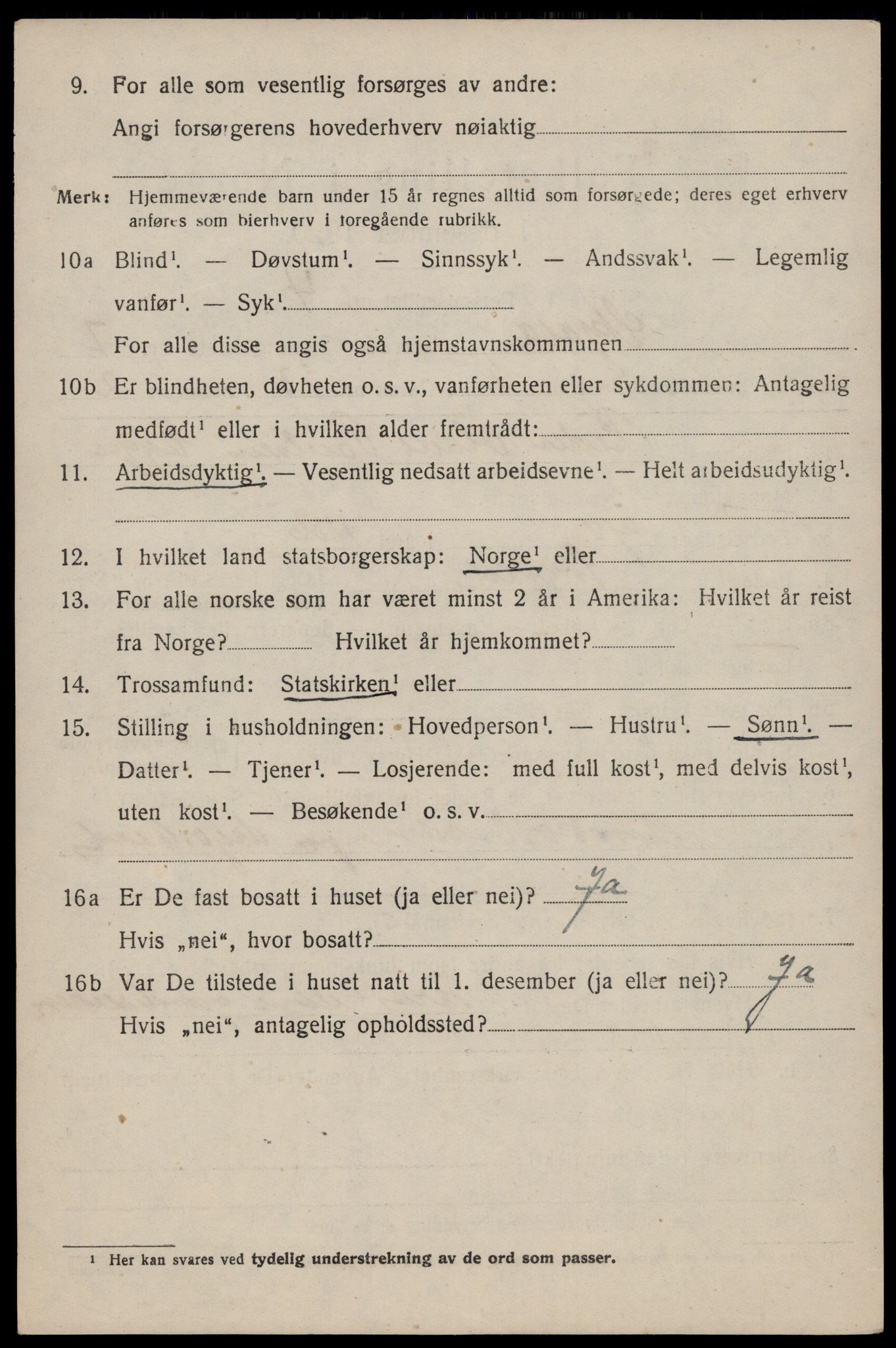 SAST, 1920 census for Skjold, 1920, p. 3901