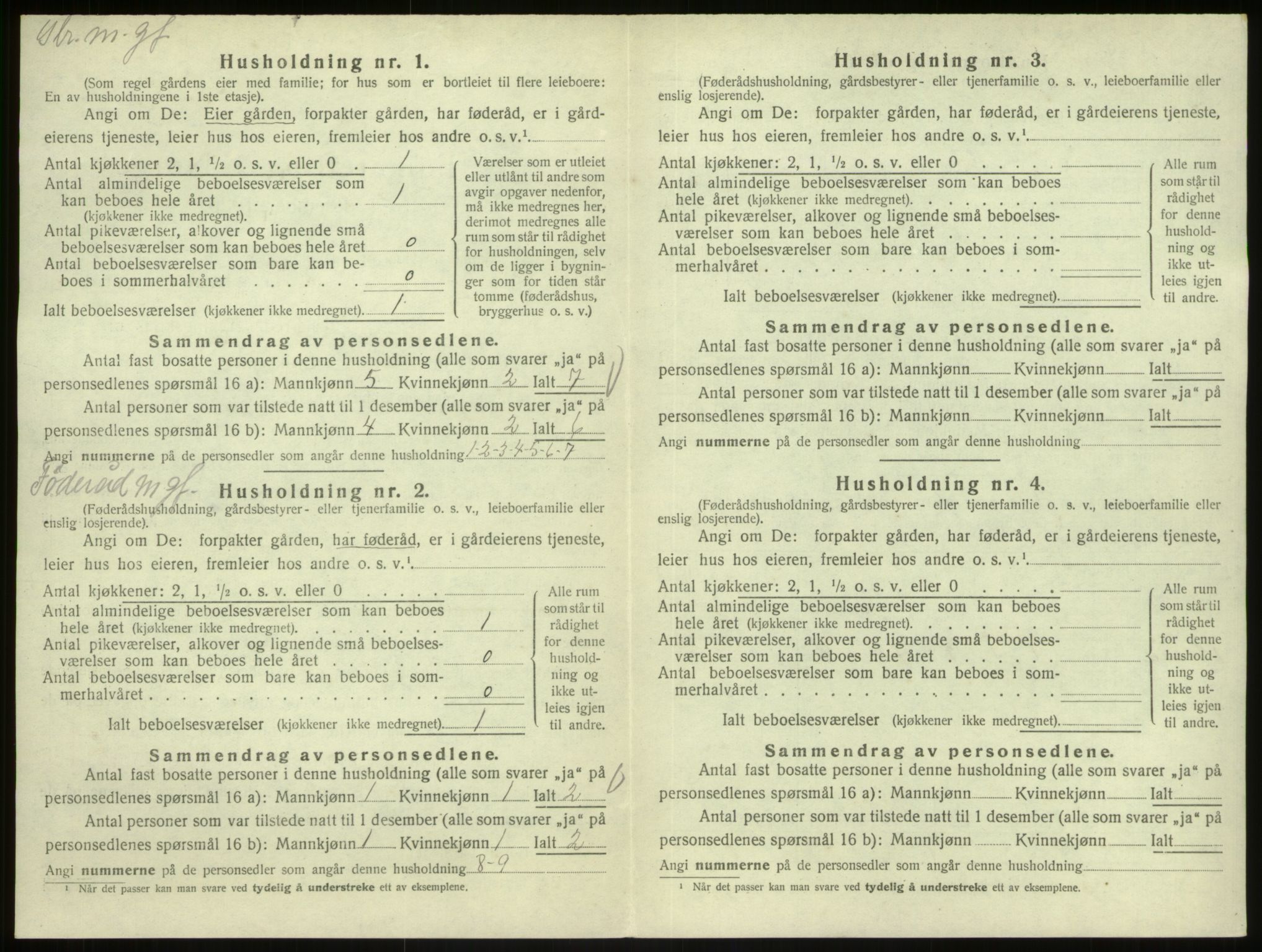 SAB, 1920 census for Austrheim, 1920, p. 409