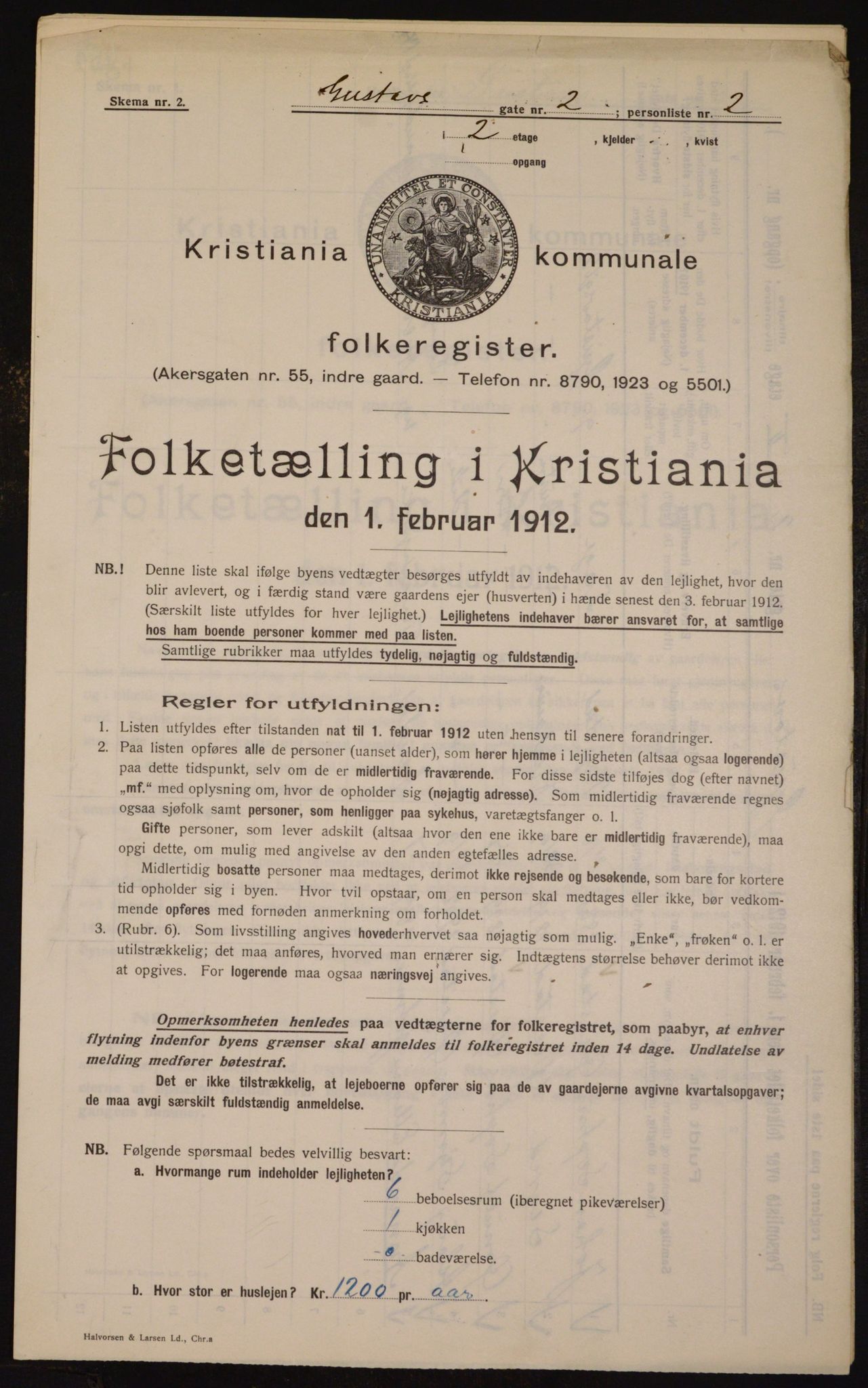 OBA, Municipal Census 1912 for Kristiania, 1912, p. 32456