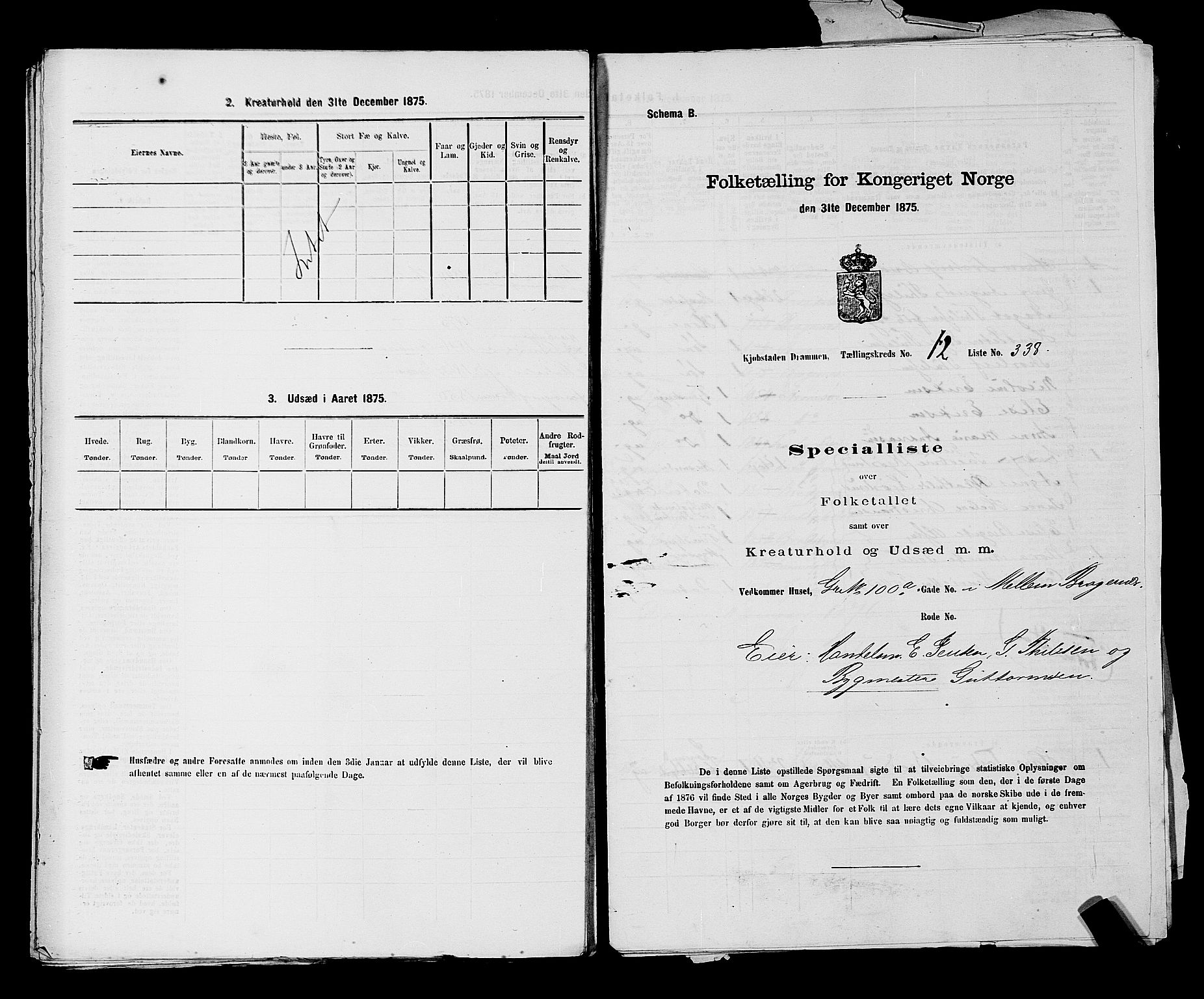 SAKO, 1875 census for 0602 Drammen, 1875, p. 1331