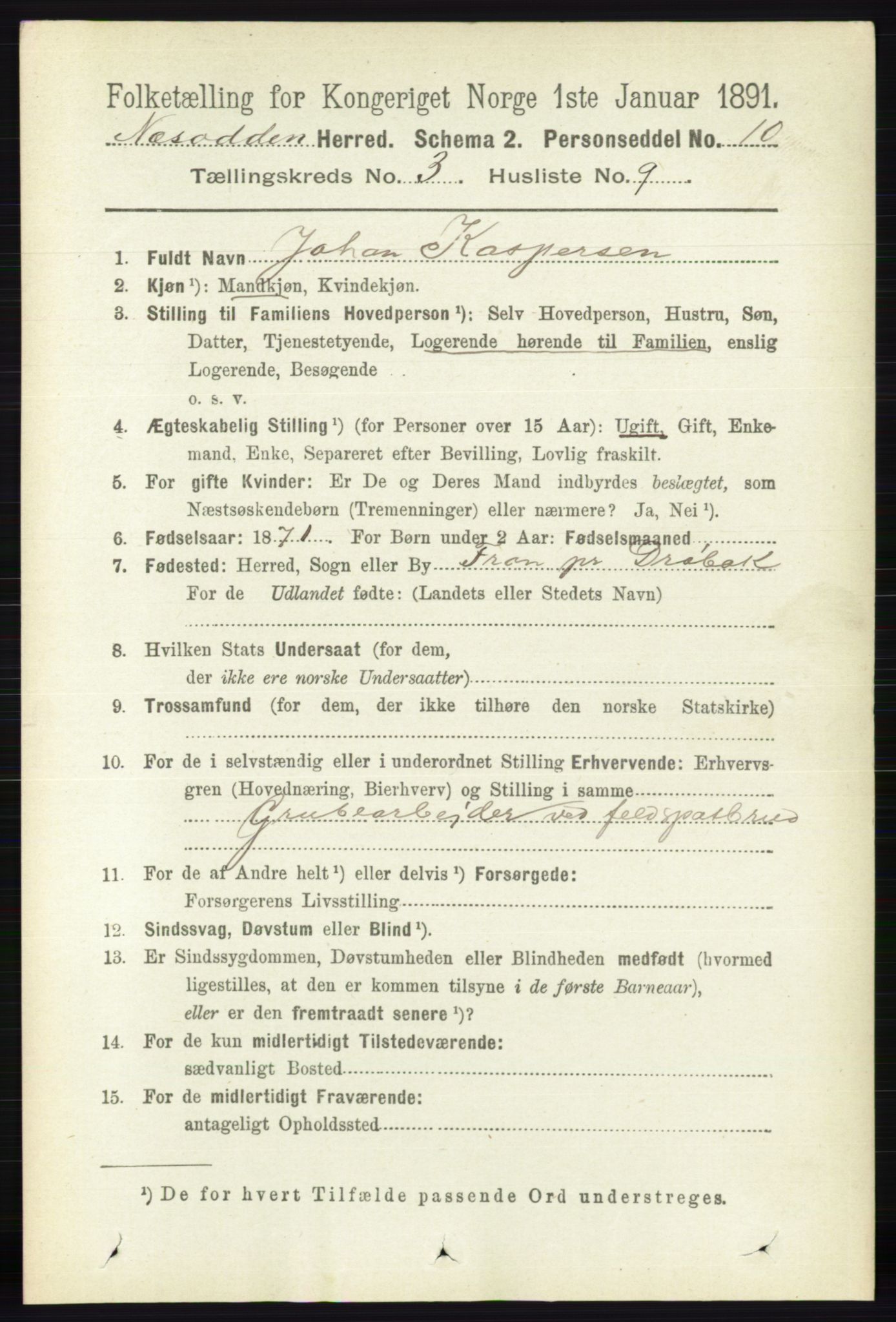 RA, 1891 census for 0216 Nesodden, 1891, p. 1129