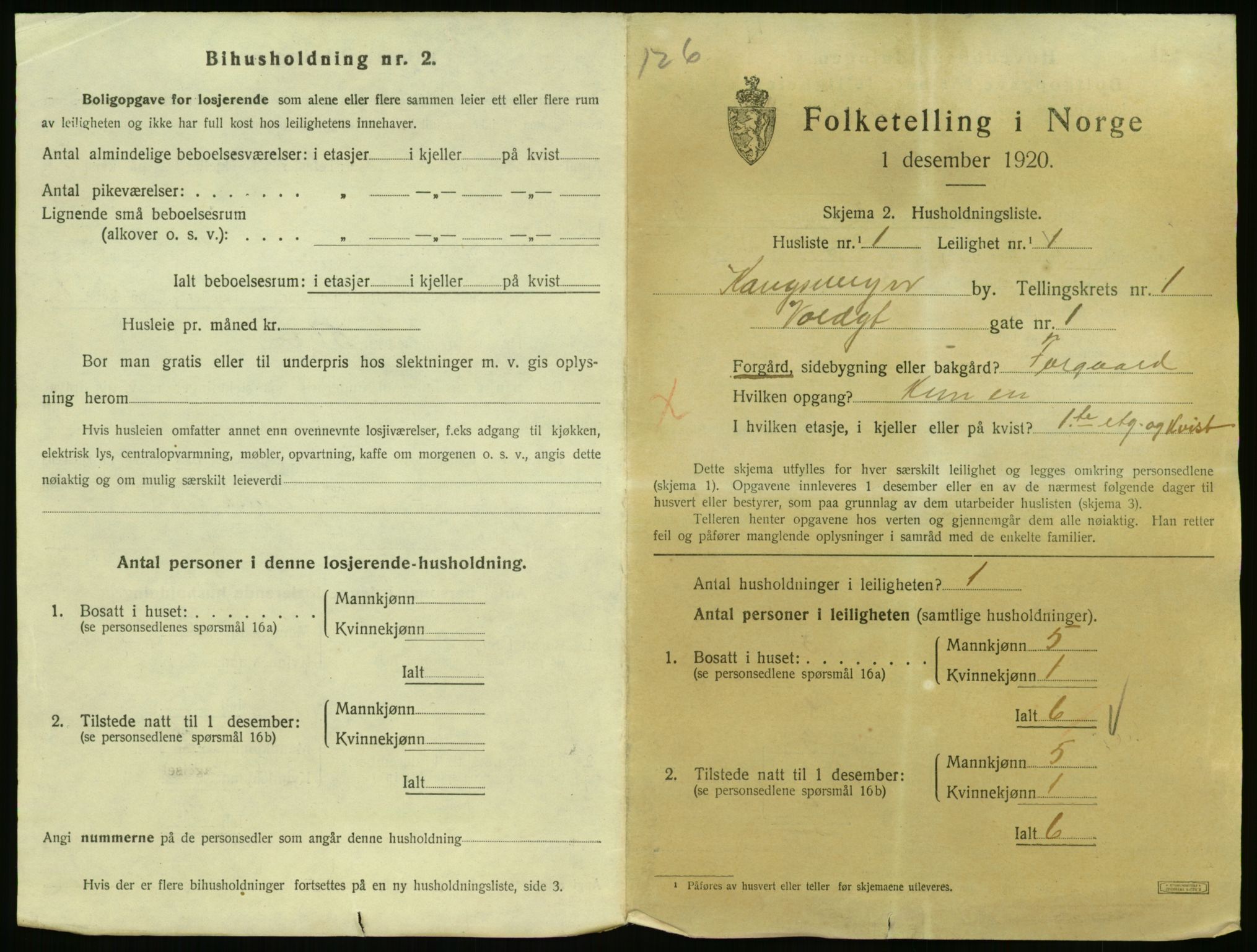 SAH, 1920 census for Kongsvinger, 1920, p. 523