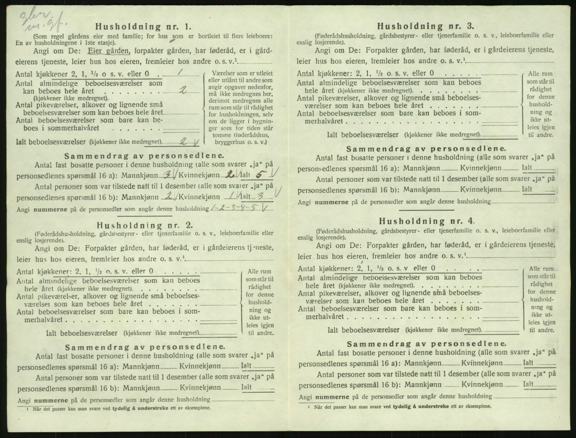 SAK, 1920 census for Iveland, 1920, p. 62