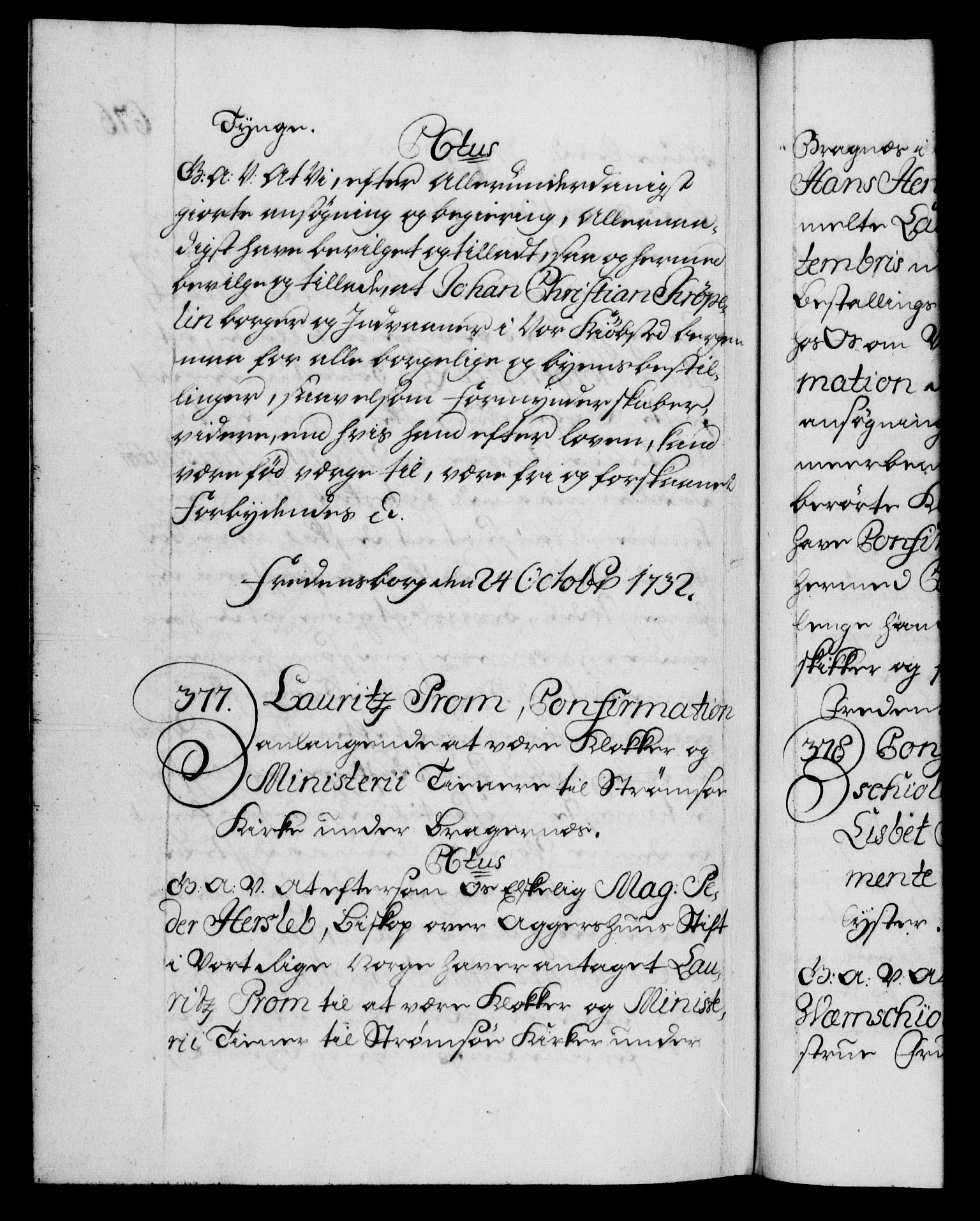 Danske Kanselli 1572-1799, AV/RA-EA-3023/F/Fc/Fca/Fcaa/L0027: Norske registre, 1730-1732, p. 676b